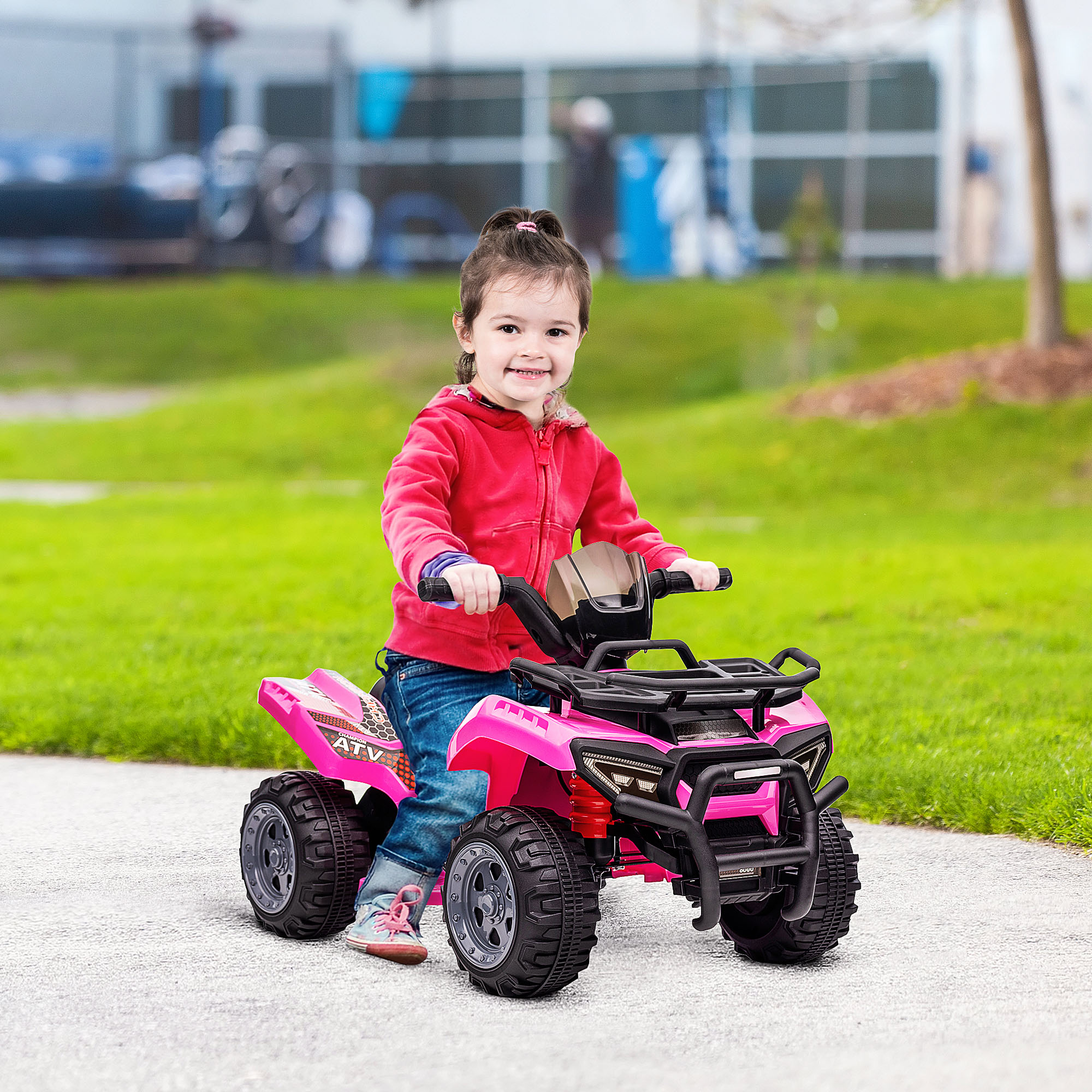 Kinderquad 6V Kinderquad mit Vorwärtsfunktion, Musik, Elektro-Quad für Kinder 1,5-3 Jahre Rosa