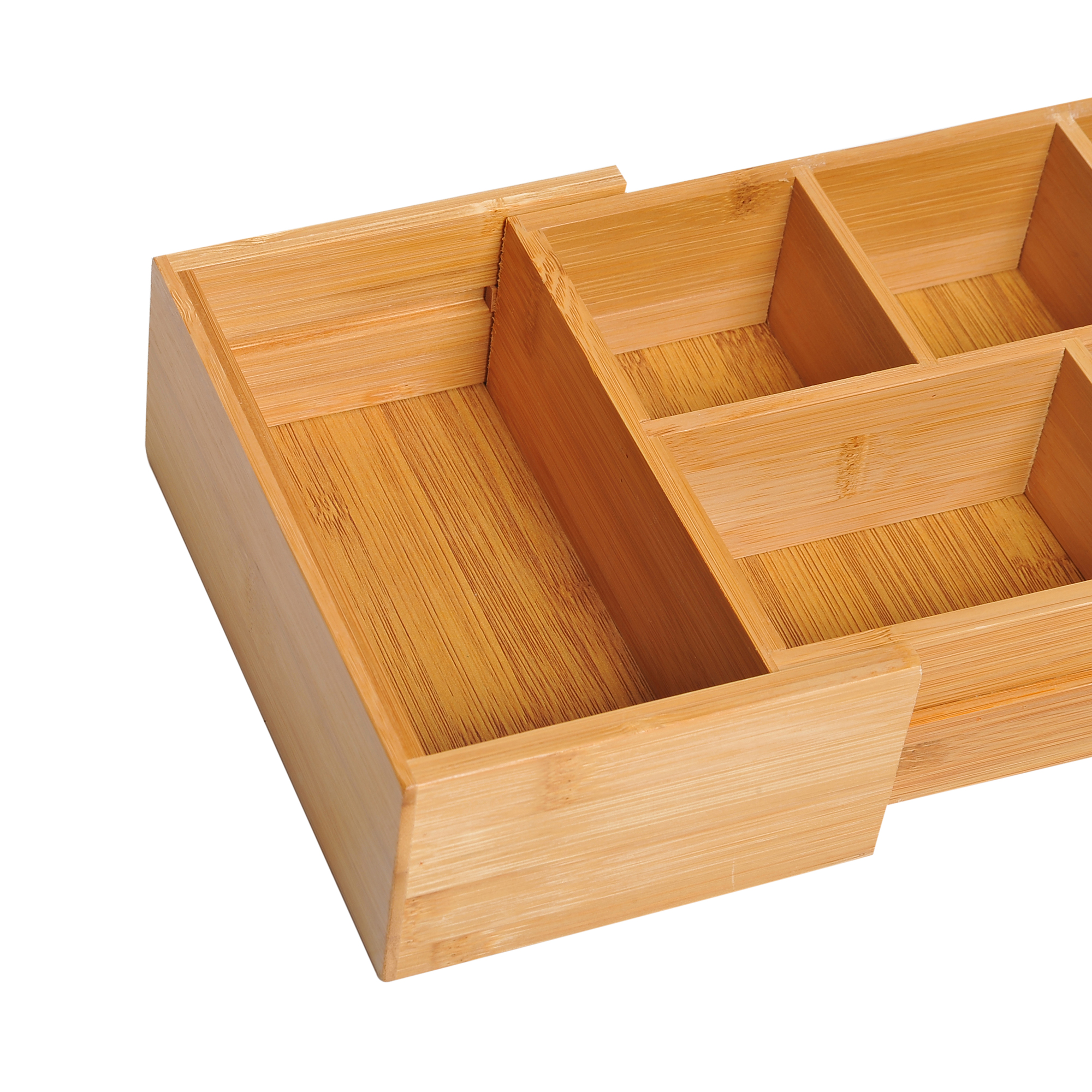 Aufbewahrungsbox Ordnungsbox Schubladen Organizer ausziehbar Bambus Natur 24,6 x 17,6 x 7 cm