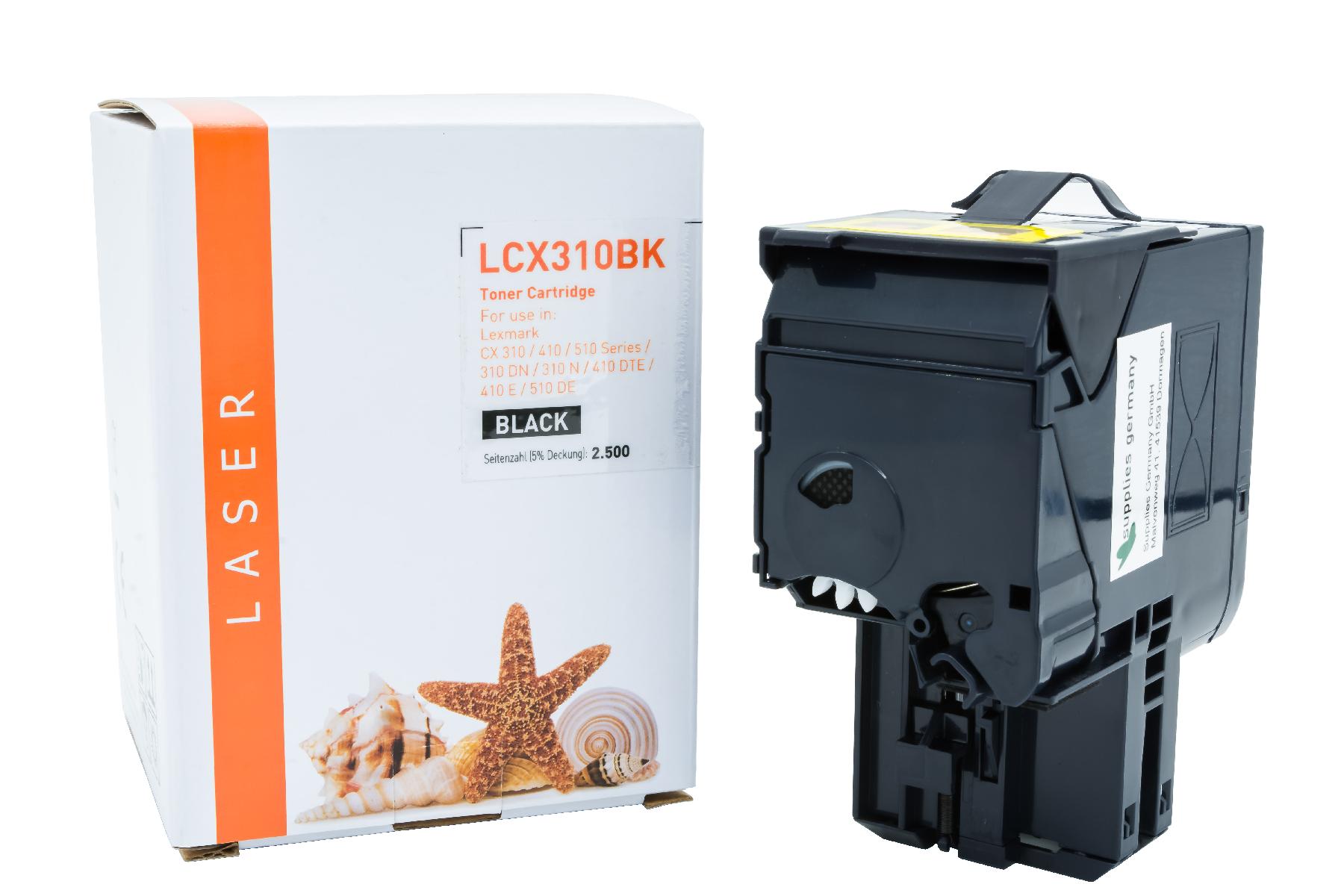 CX310schwarz alternativ Toner schwarz  für Lexmark  / 80C2SKO / 2.500 Seiten