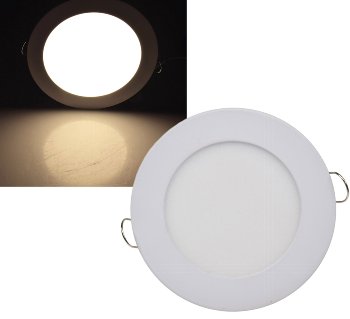 LED Licht-Panel "QCP-12R", Ø 12cm, 230V, 6W, 503 Lumen, 2900K / warmweiß LED Licht-Panel "QCP-12R", Ø 12cm, 230V, 6W, 503 Lumen, 2900K / warmweiß