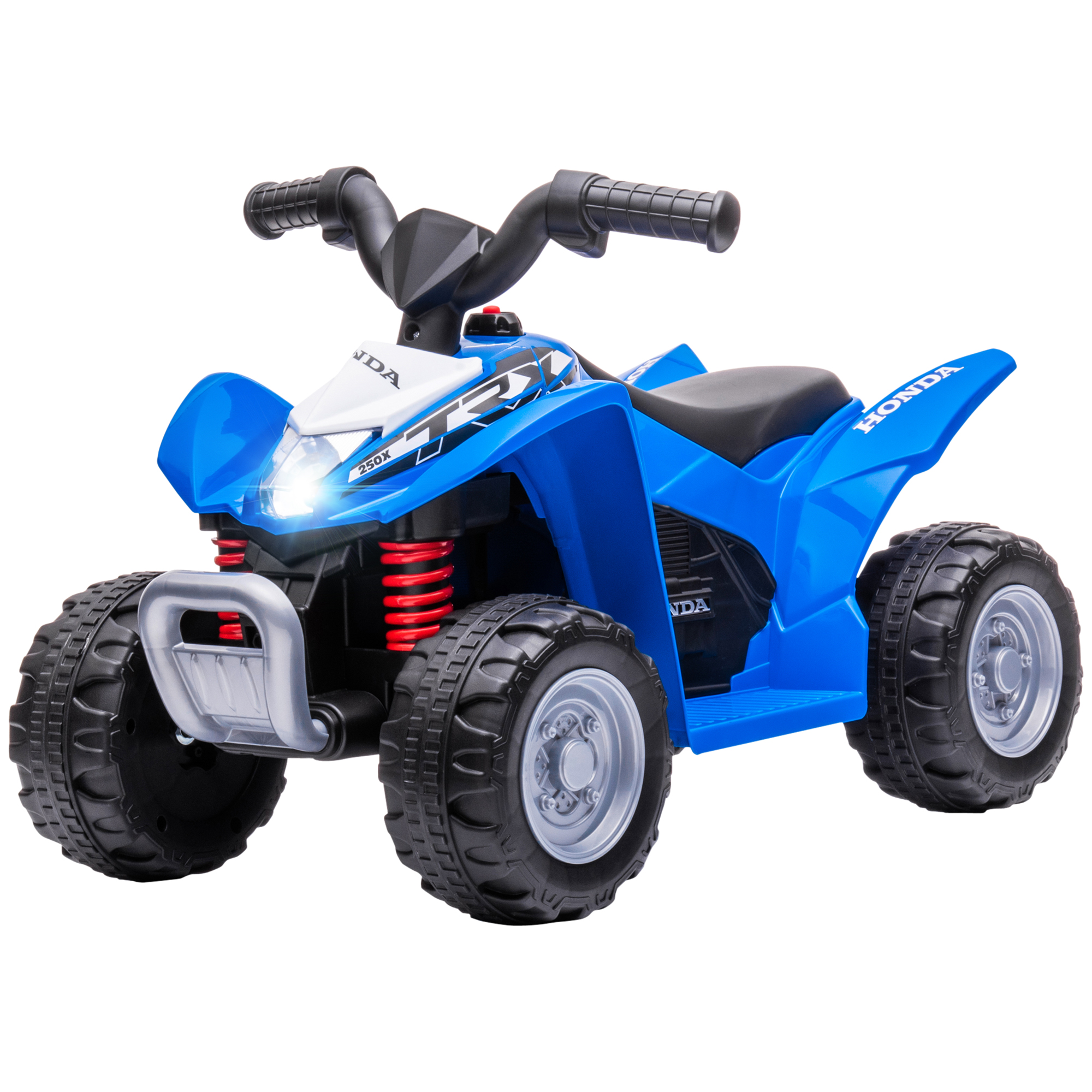 Kinderquad, LED-Licht, Hupe, breite Reifen, bequemer Sitz, rutschfeste Griffe, Blau