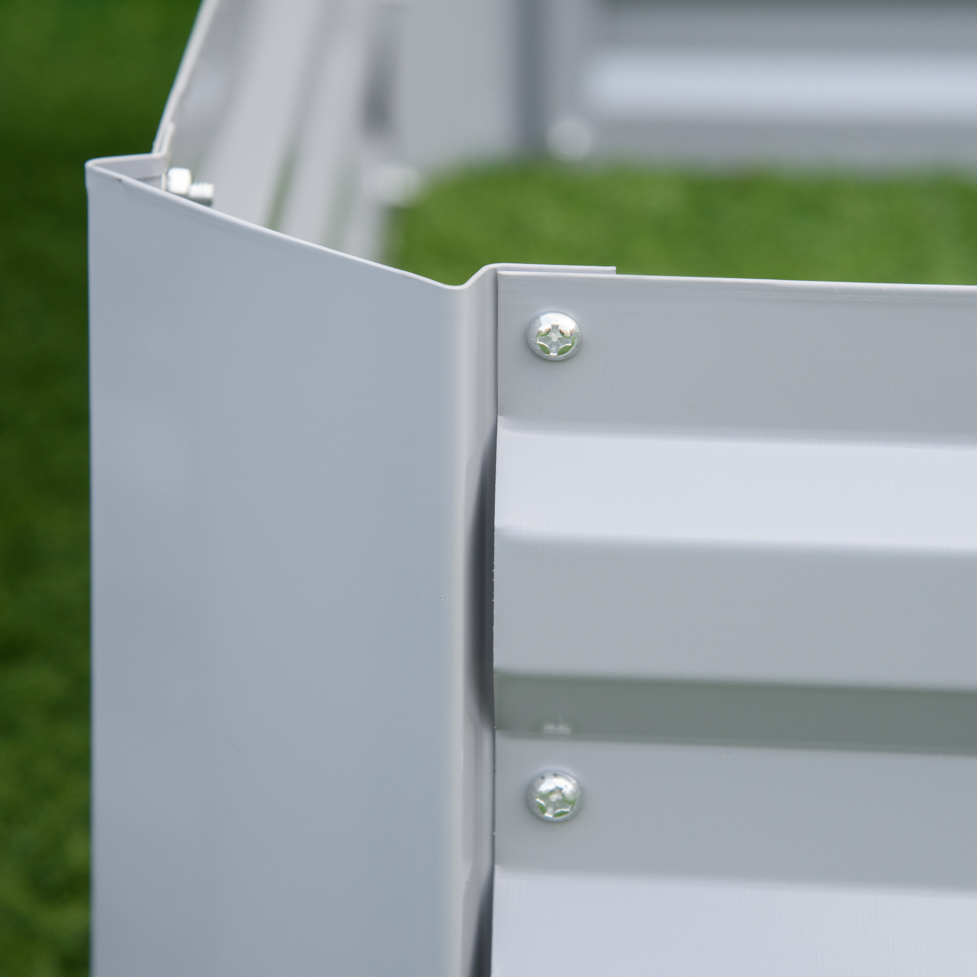 Pflanzkasten, 2er-Set, Blumenkasten, offener Boden, Stahlrahmen, grau, (2 x) 100 x 100 x 30 cm