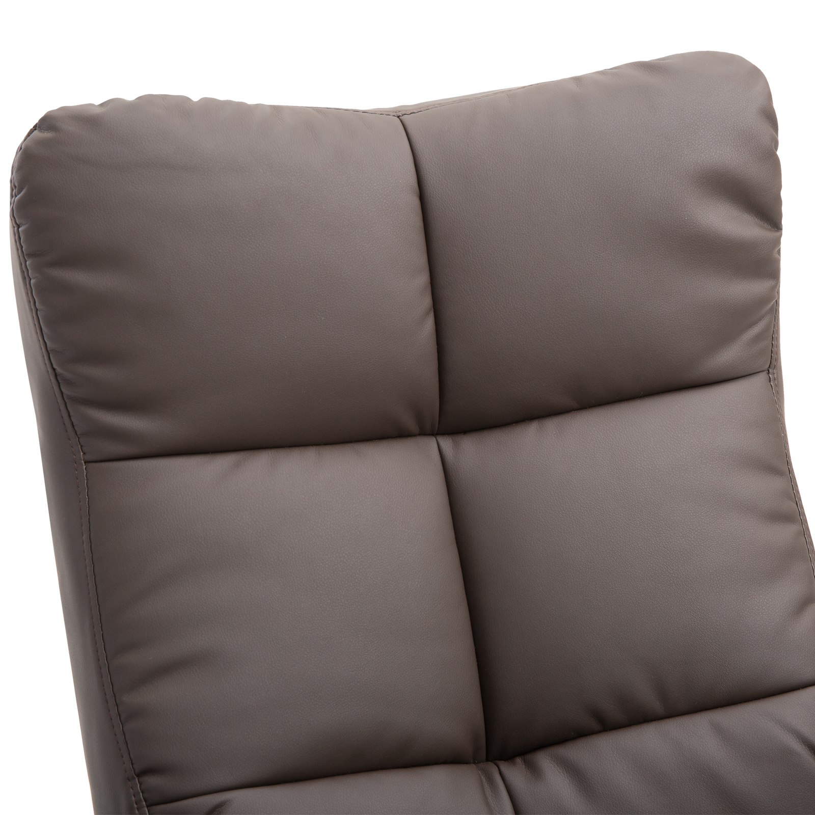 Relaxsessel mit Hocker, 360°drehbarer Fernsehsessel mit Liegefunktion Lesesessel für Schlafzimmer, Wohnzimmer, Kunstleder, Braun