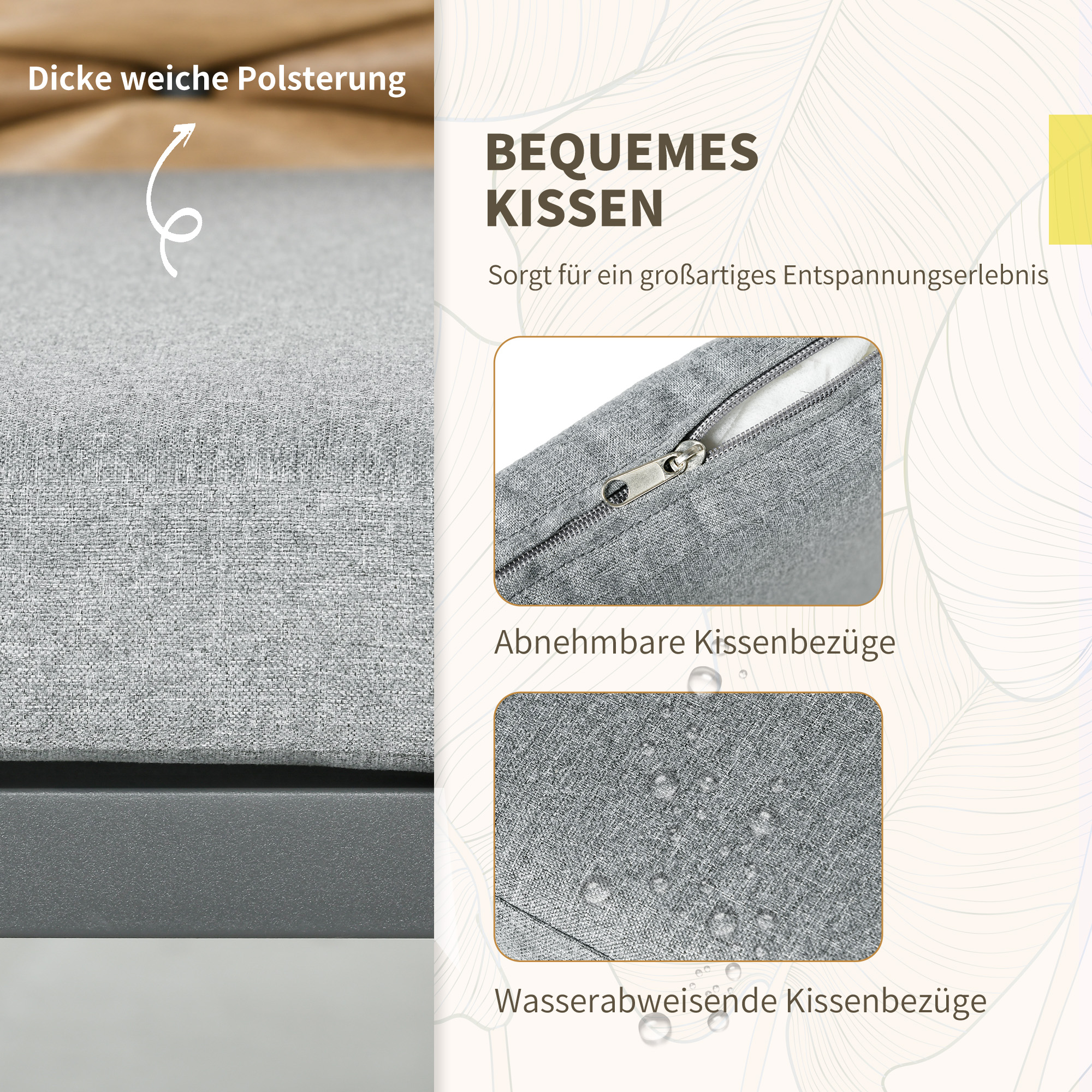 Gartenstühle Outdoor-Stühle Terrassenstühle, wetterbeständig, modernes Design, 57 x 58 x 87cm, Grau