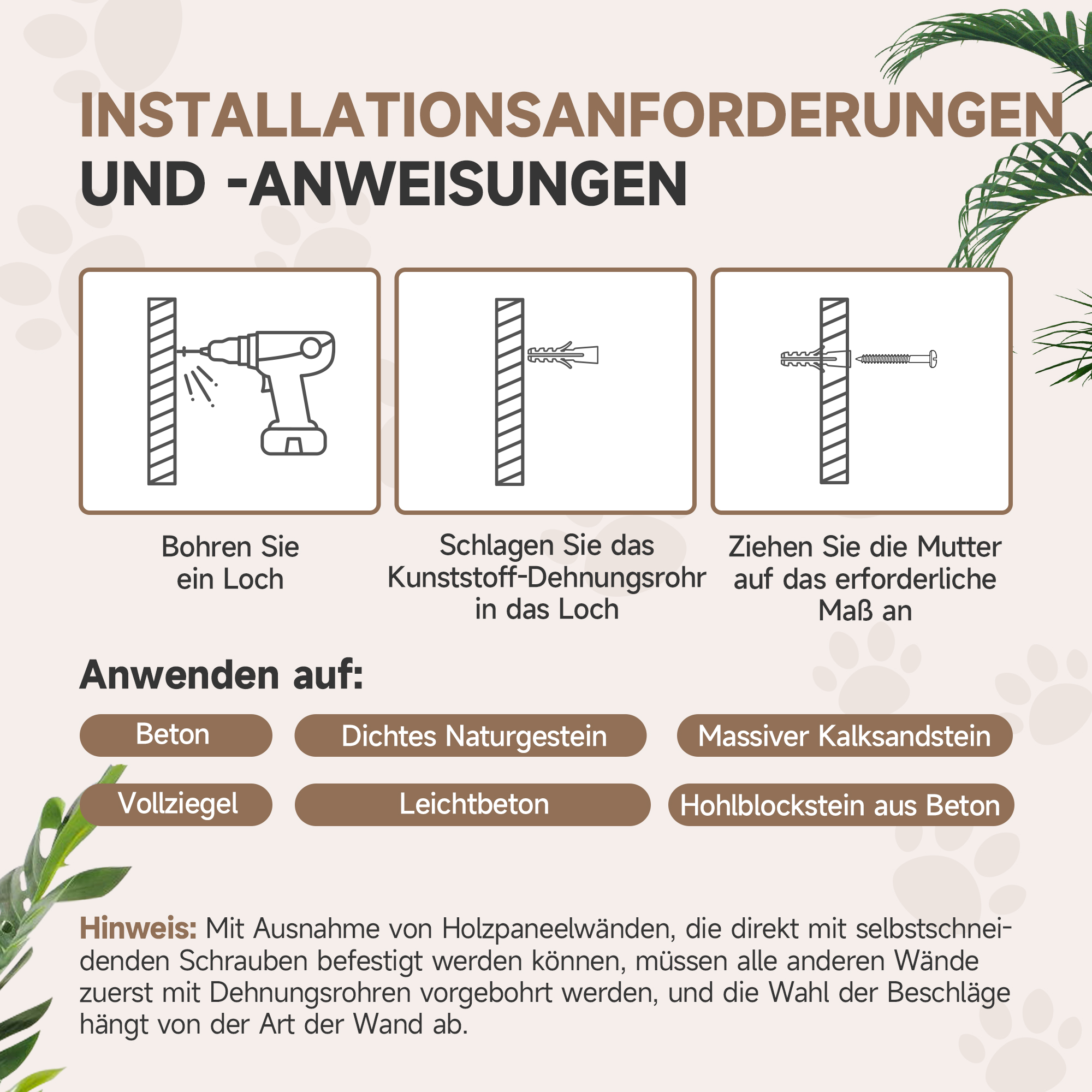 5-teiliges wandmontiertes Kletterset für Hauskatzen mit Kratzpfosten, Kratzmatte, Katzenbett, Spielzeugbällen, Hellgrau