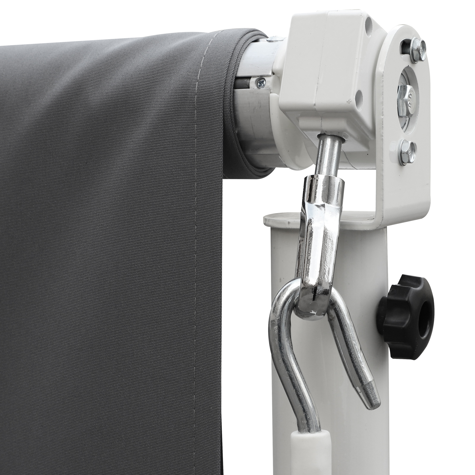 freistehende Markise, neigungsverstellbar, Handkurbel, Metallgestell, wetterfest, 4x3m, Grau