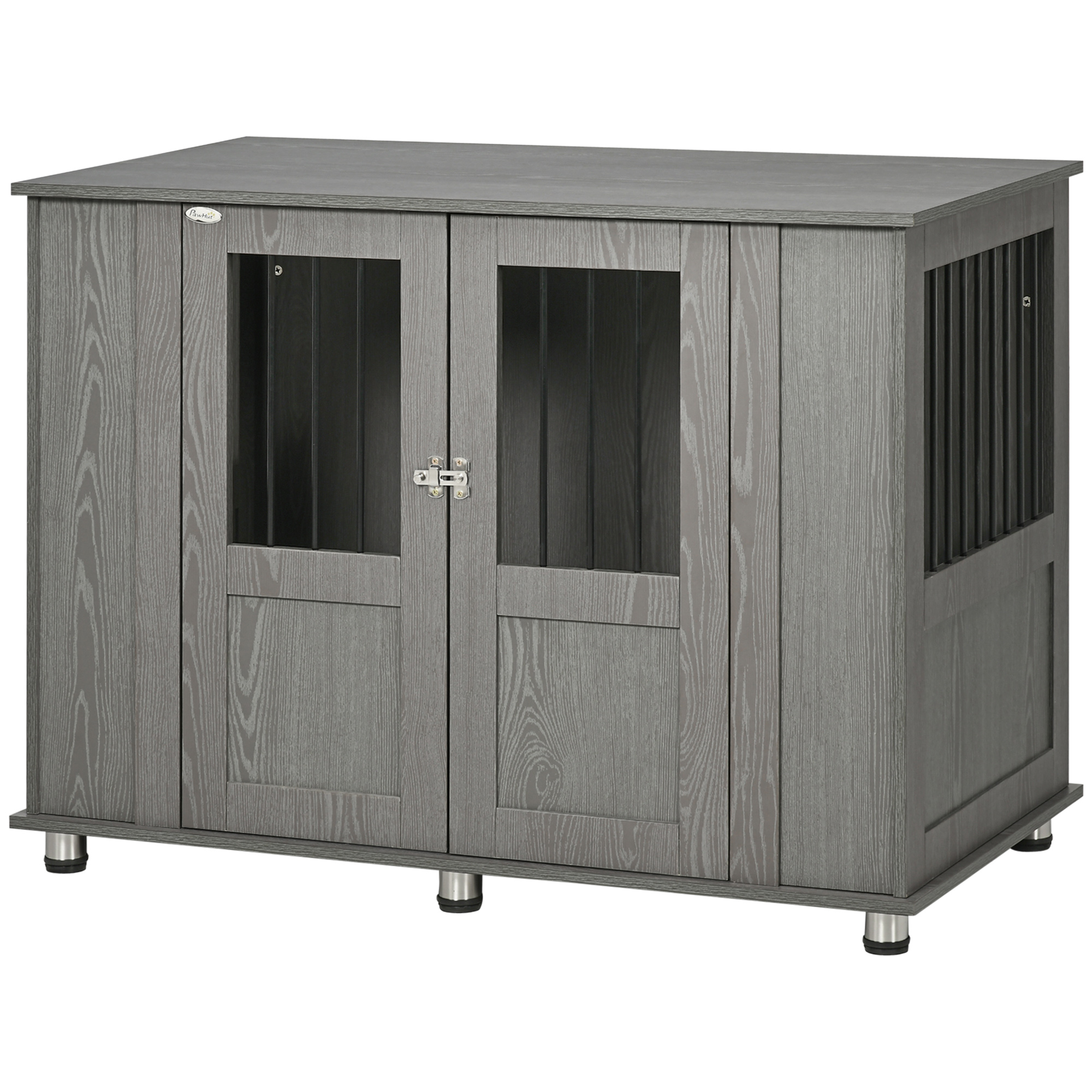 Hundekäfig Hundebox, 2 Türen, inkl. Verriegelung,116 cm x 60 cm x 87 cm, Grau