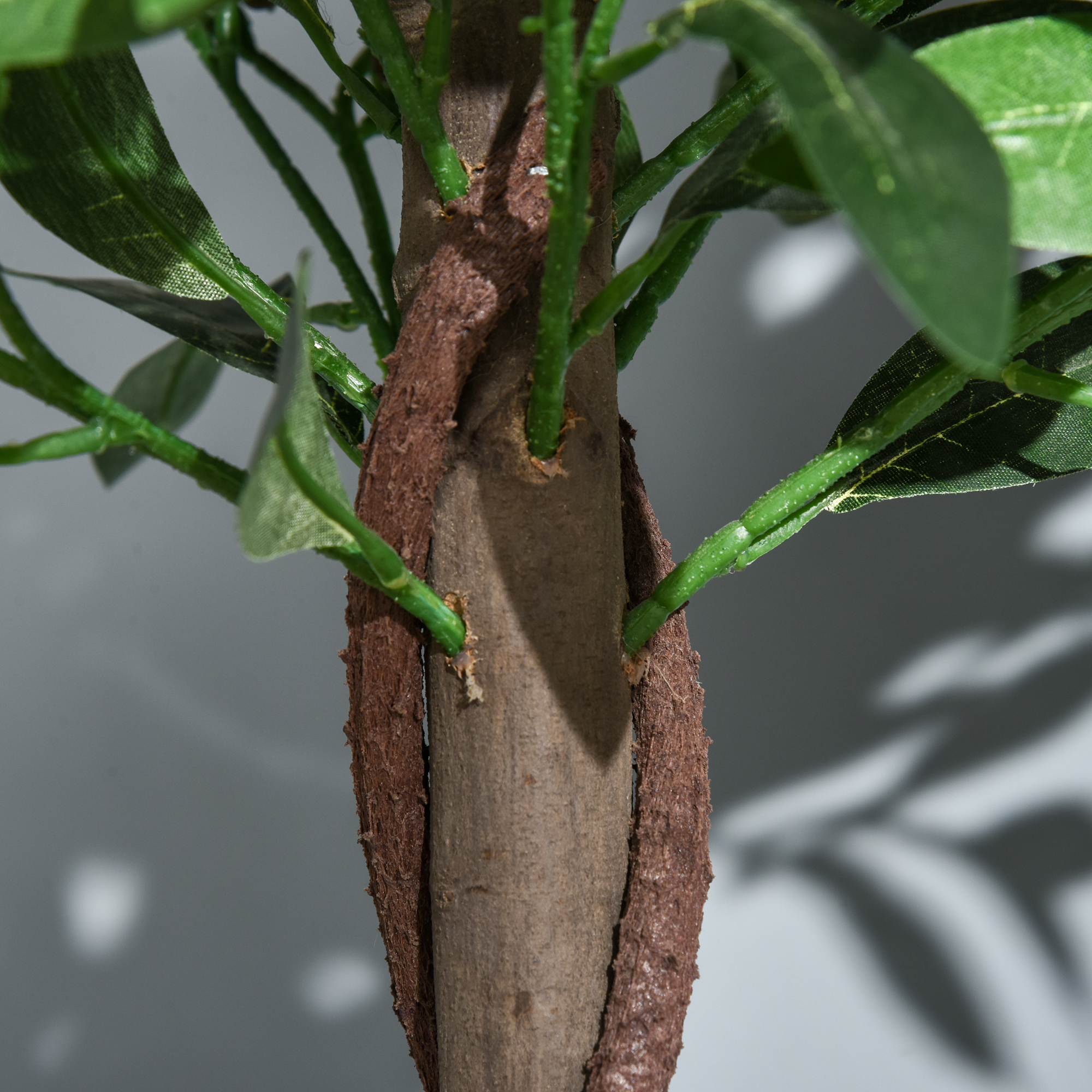 2er-Set künstlicher Lorbeerbaum, 120 cm, Kunstpflanzen im Zementtopf, Kunststoff-Pflanzen für drinnen und draußen, Grün