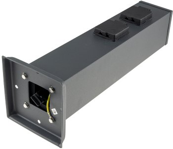 Steckdosensäule 4-fach, IP44, Anthrazit, 250V~/ 16A, 13x13x40cm