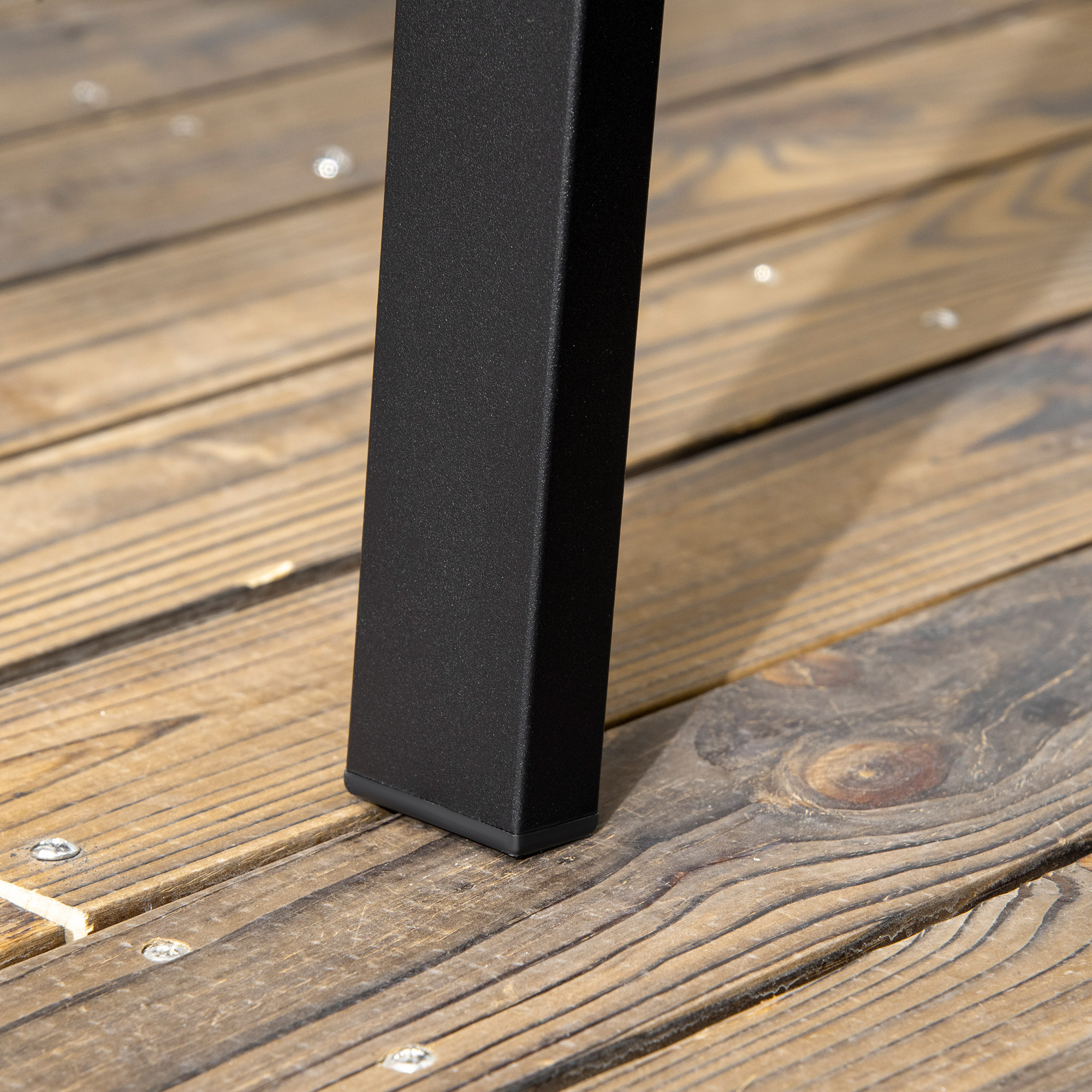 Gartenbank aus Metall, 2-Sitzer, Blumenmuster, wetterbeständig, 127 x 63 x 83cm, Schwarz