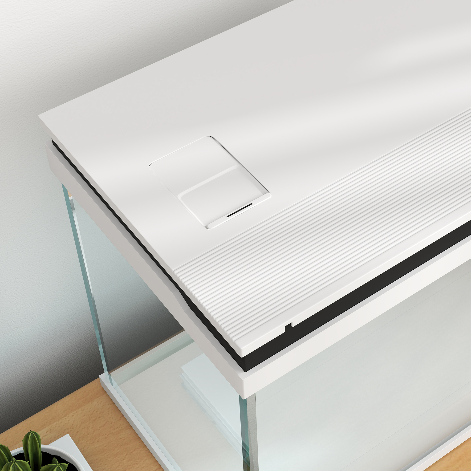 41 Liter Glas-Aquarium mit Filtersystem, LED-Lichtern, Wasserpumpe, für verschiedene Fischarten, Weiß