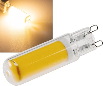 LED Stiftsockel G9, 4W, 480lm, dimmbar, 330°, 230V, 3000k / warmweiß, Glas