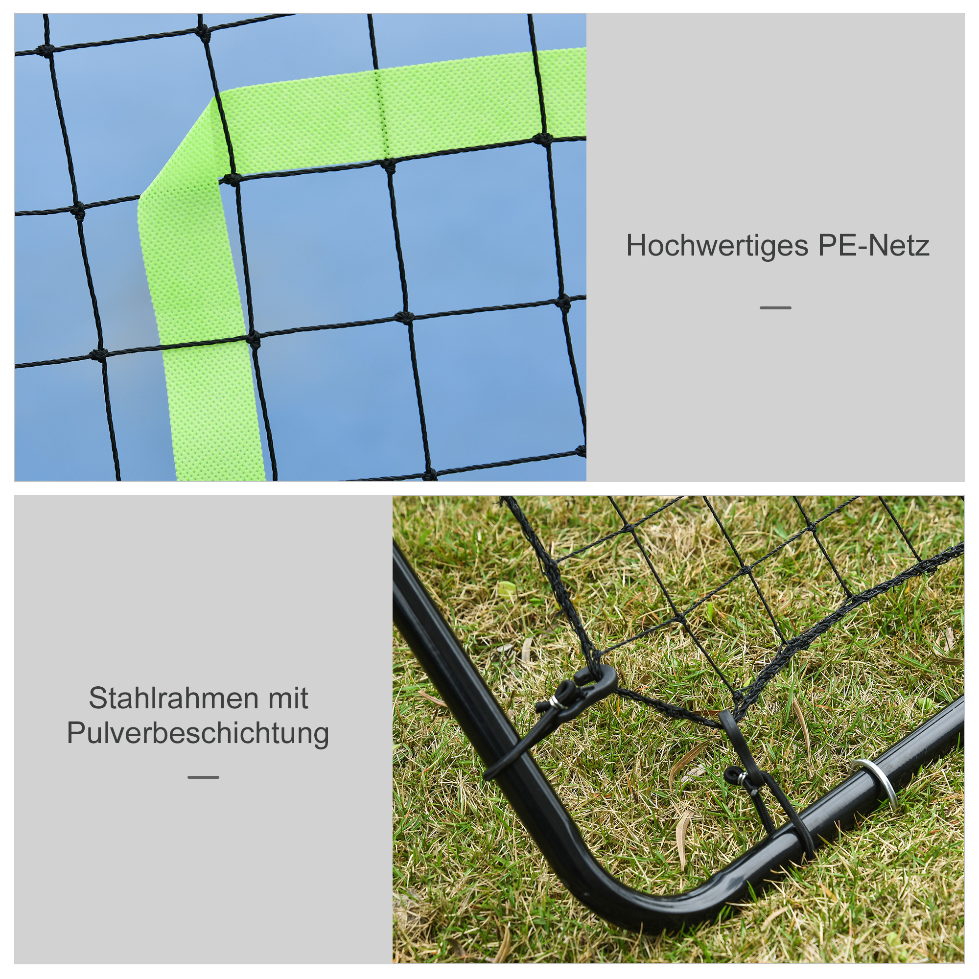 Baseball Rebounder, Tragebar Softball Pitchback-Netz, Rückprallnetz mit Ziel Zone, verstellbarem Winkel Pitching Netz für Basebälle Softbälle, Metall, Schwarz