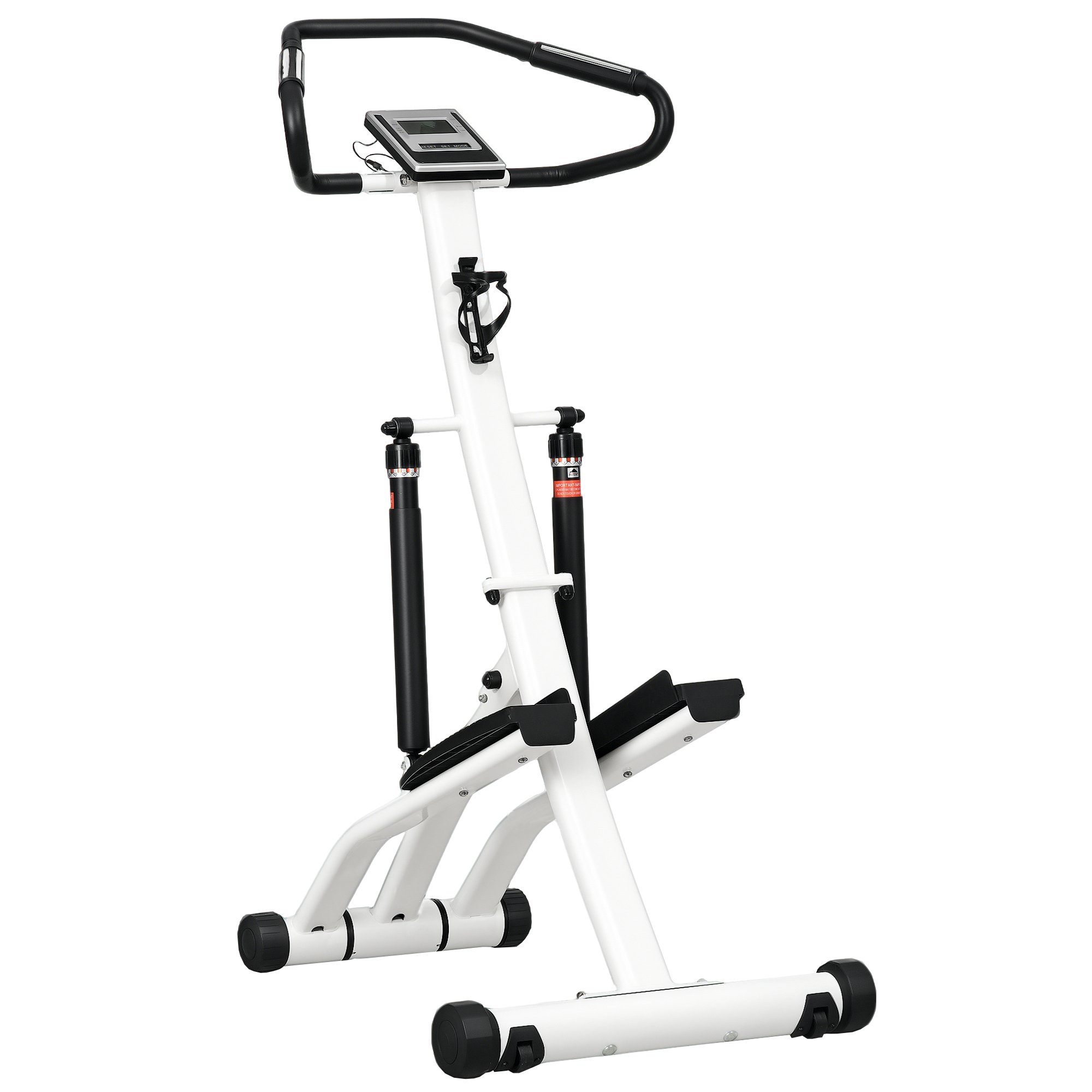 STEPPER mit 12 Widerstandsstufen, LCD-Anzeige, 2 Rollen, 80 cm  x 61 cm x 134 cm, Weiß + Schwarz
