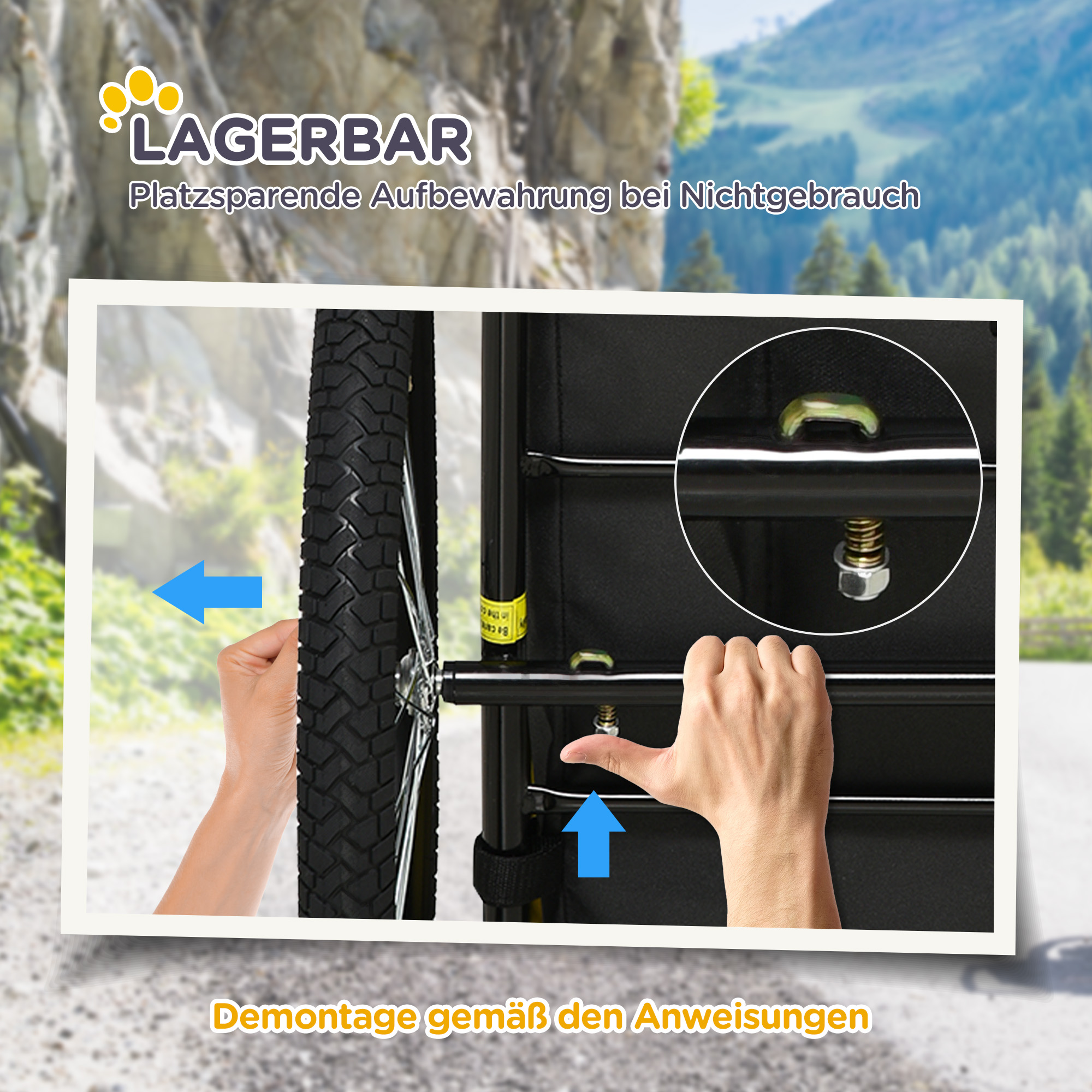 Hundeanhänger bis 20kg Netzfenster aufrollbare Abdeckung Universalkupplung Stahlrahmen gelb 140 x 71 x 83 cm