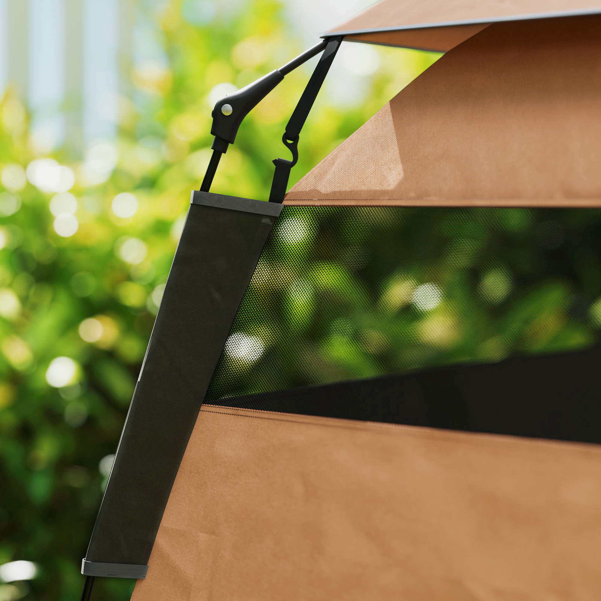 Haustierzelt, Hundezelt, klappbar, wetterbeständig, Hundehütte, für große Hunde, Dunkelbraun