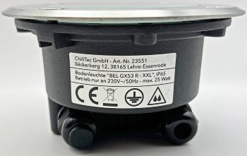 Bodenleuchte "BEL GX53 XXL " Rund, ØxT 14x7cm, IP65, Extra breiter Rahmen