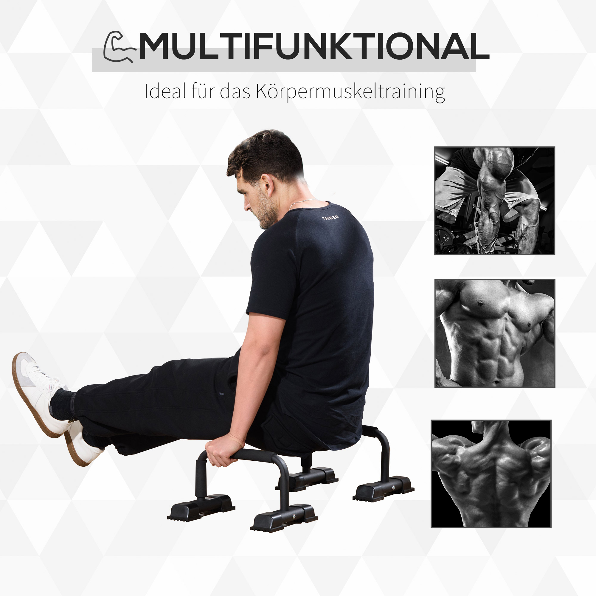 Dip Barren 2er Set Dip Station bis 120 kg belastbar Dip Stange Fitnessgeräte für Zuhause Parallettes Calisthenics Equipment für Krafttraining