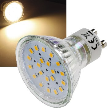 LED Strahler GU10 "H40 SMD", 120°, 3000k, 330lm, 230V/3W, warmweiß LED Strahler GU10 "H40 SMD", 120°, 3000k, 330lm, 230V/3W, warmweiß