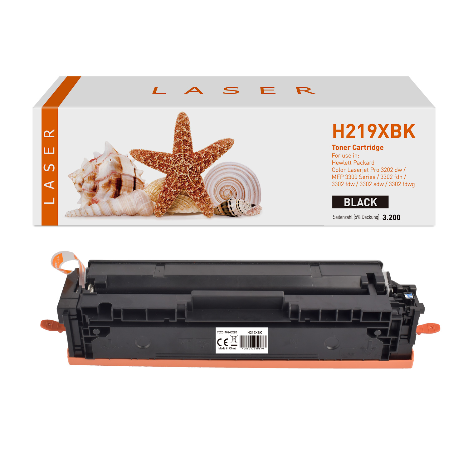 219XBK alternativ Toner black für HP / W2190X / 3.200 Seiten