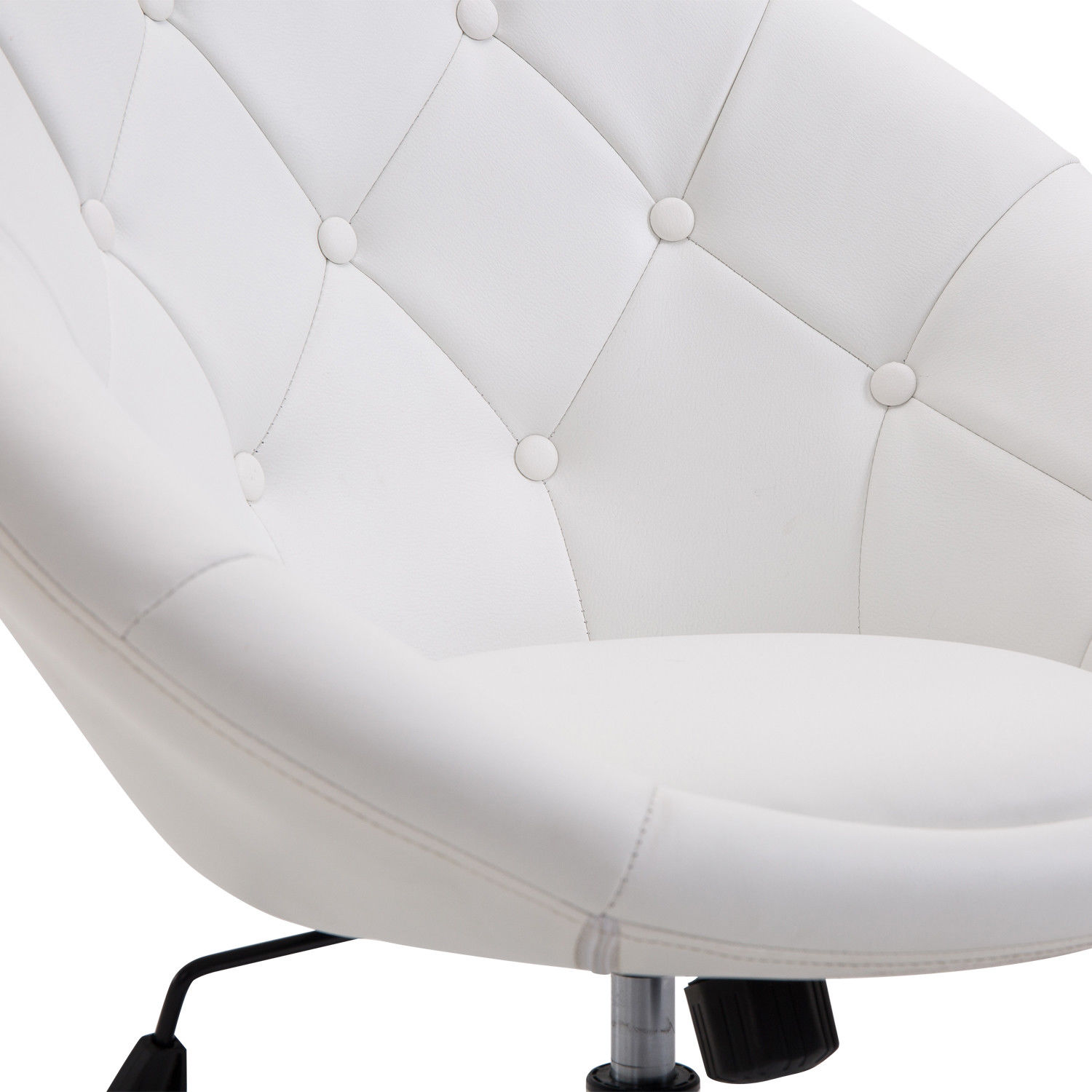 Sessel Wohnzimmer Loungesessel Relaxsessel mit Stahlbasis Lesesessel aus Kunstleder, Polstersessel für Schlafzimmer Weiß