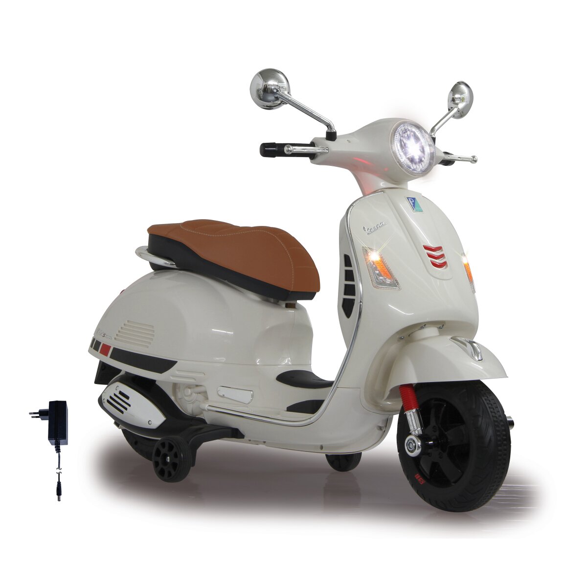 Kindermotorrad Vespa GTS 125 weiß Li-Power 12.6