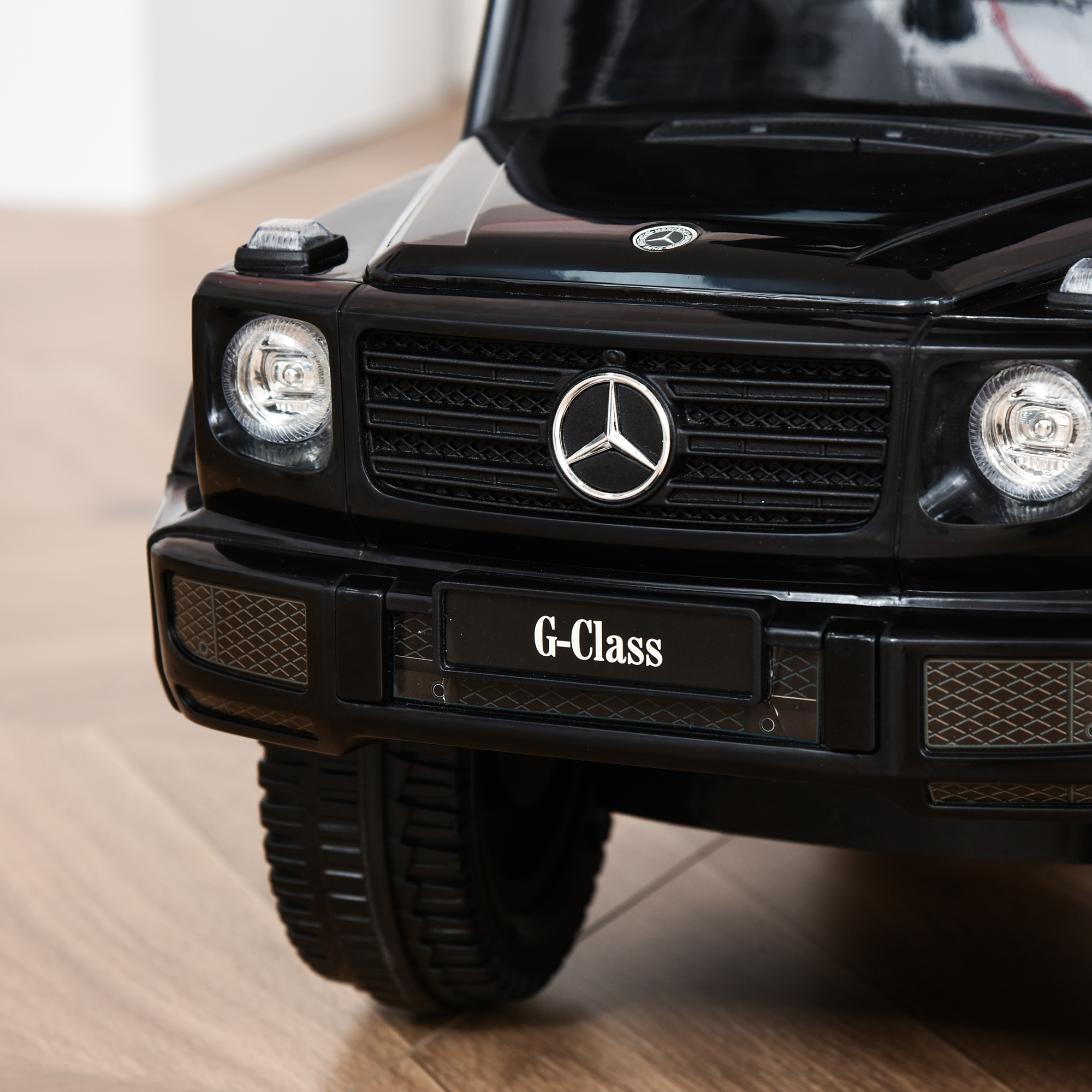 Rutschauto mit Schiebstange Mercedes-Benz G350 Rutschfahrzeug mit Lenkrad 3-in-1 Schiebeauto für 18-36 Monate Kinder Schwarz