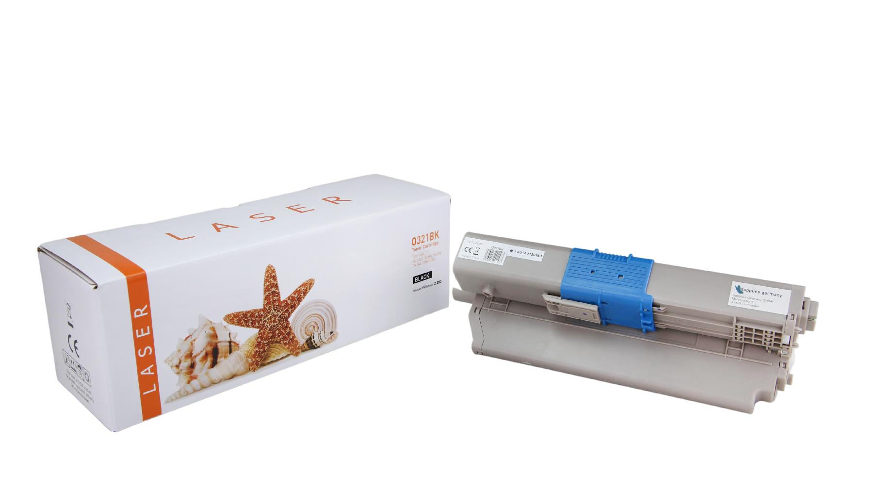 C321schwarz alternativ Toner schwarz für OKI / 44973536 / 2.200 Seiten