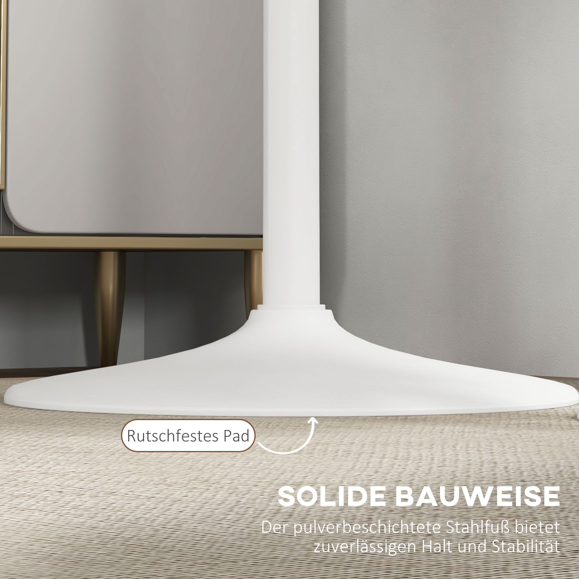 Bartisch Stehtisch, Tisch für 2 Personen, 60 x 60 x 102 cm, Weiß