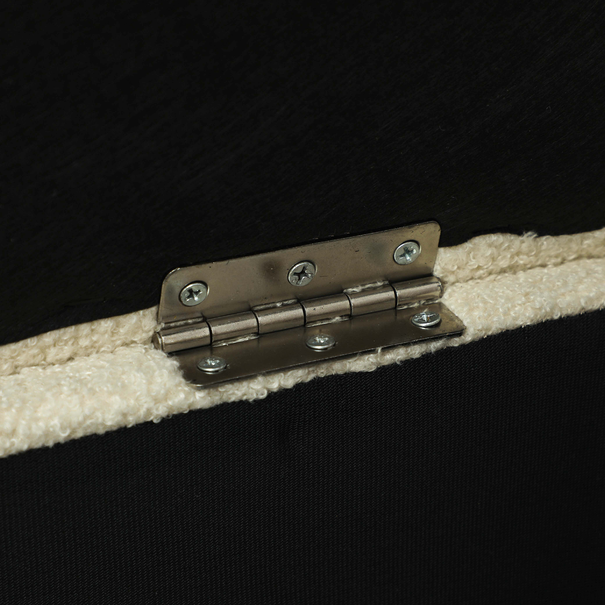 Sitzbank im Vintagedesign, Schuhbank, versteckter Stauraum, Kaschmir-Optik, Beige + Schwarz