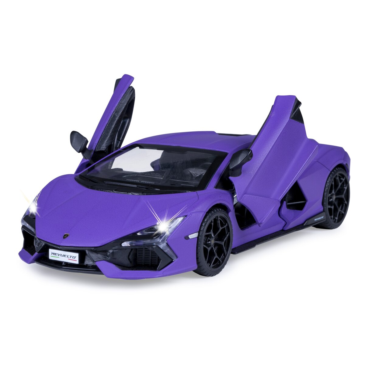 Lamborghini Revuelto Diecast 1:32 lila inkl. Knopfzellen Lamborghini Revuelto Diecast 1:32 lila inkl. Knopfzellen