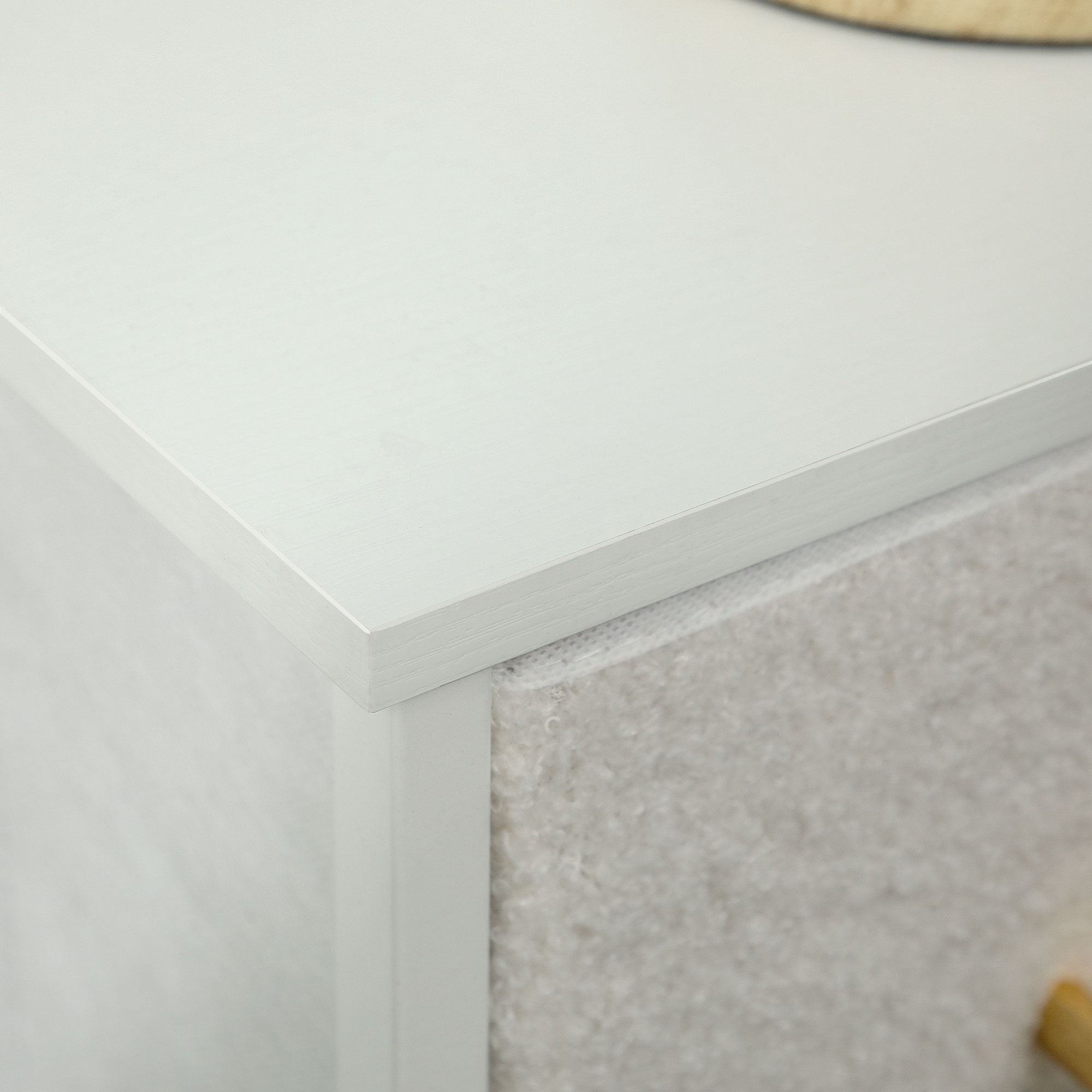 Stoffkommode, 9 Schubladen, Stahlrahmen, elegant, vielseitig, Weiß