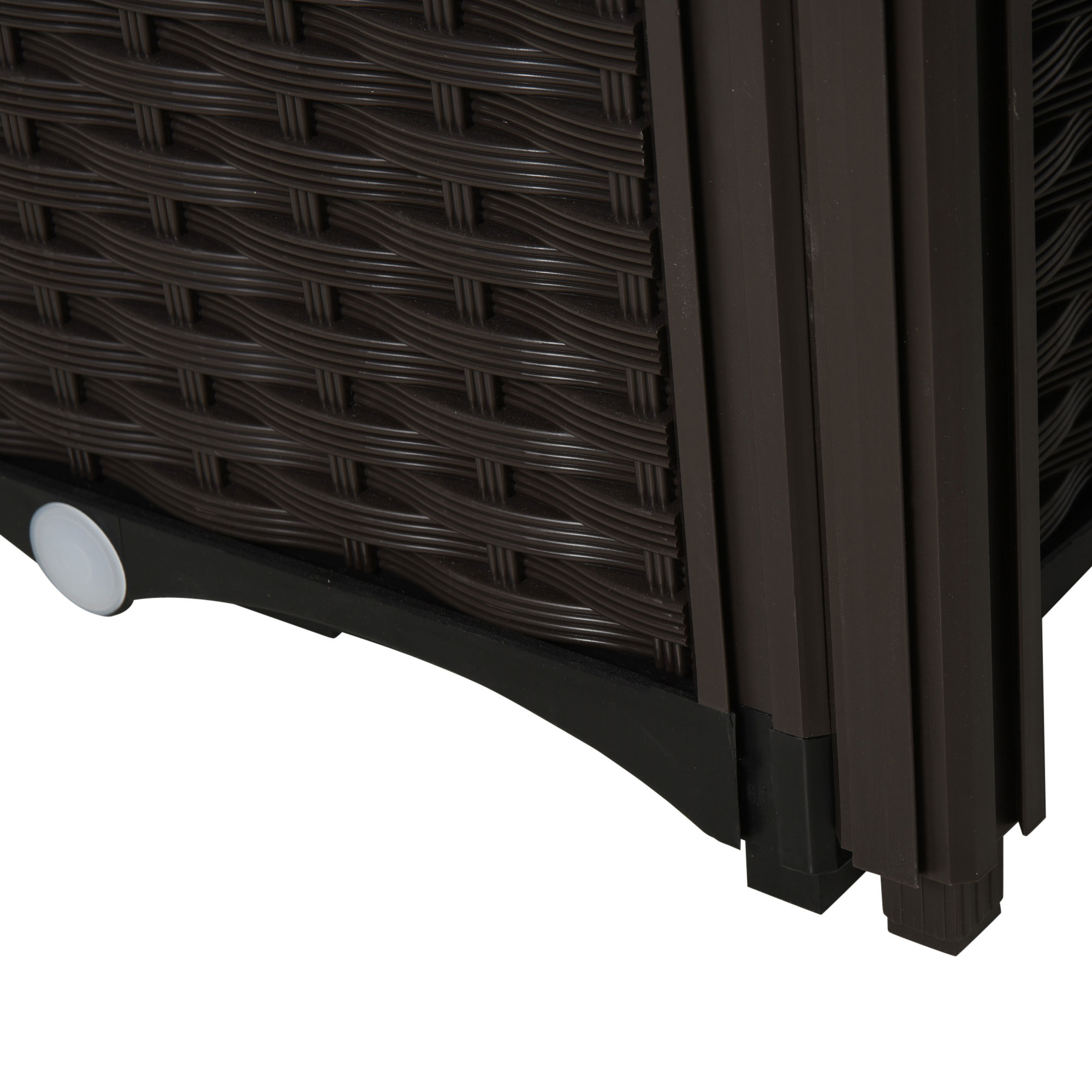 Hochbeet, Pflanzkasten mit Abflusslöchern, Blumenkasten im Rattan-Look, Kunststoff, Braun, 40 x 40 x 44 cm