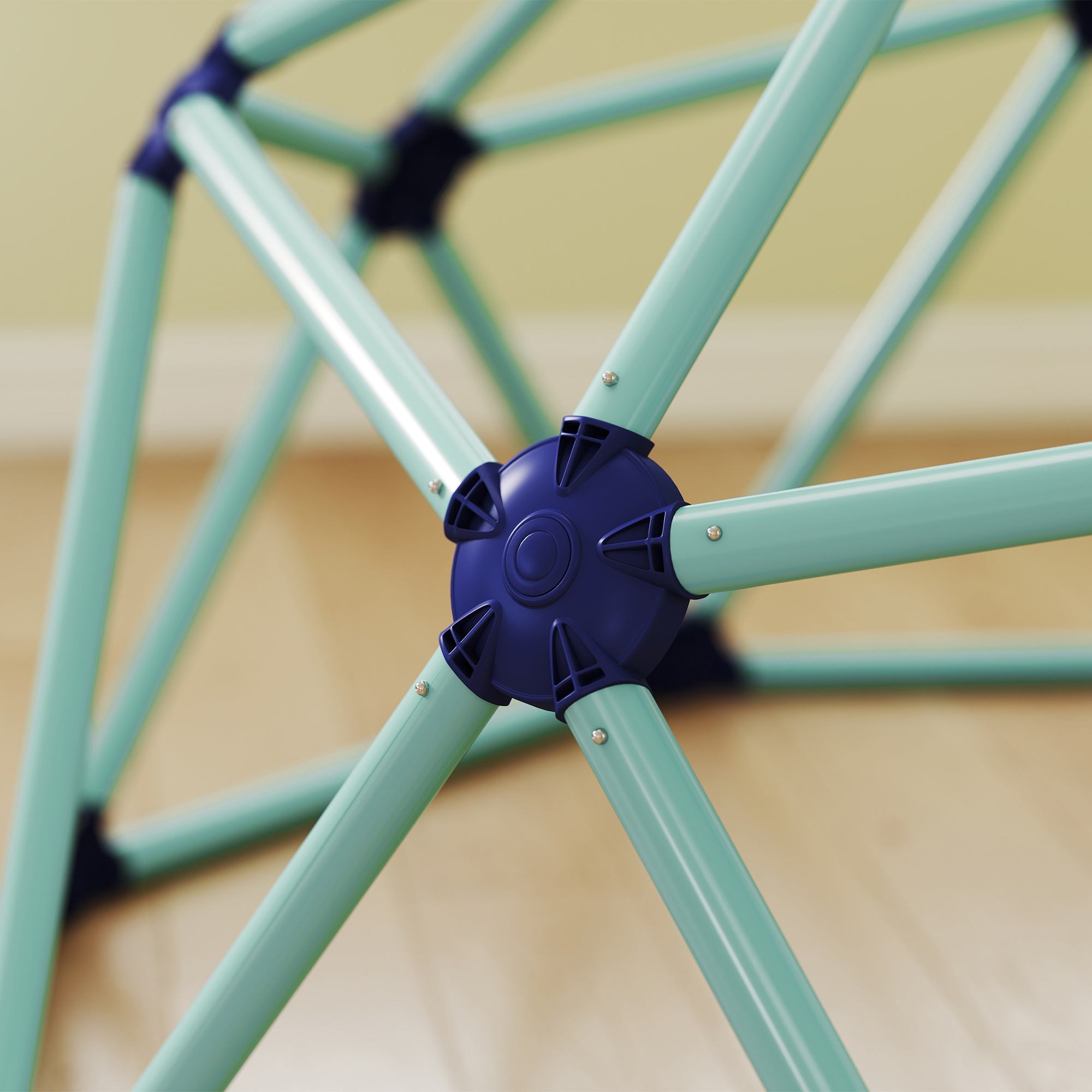 Kletterkuppel Ø182,5cm UV-beständig, wasserdicht Kletterdom für Kinder bis zu 90 kg, für 3-8 Jahre Kunststoff Blau