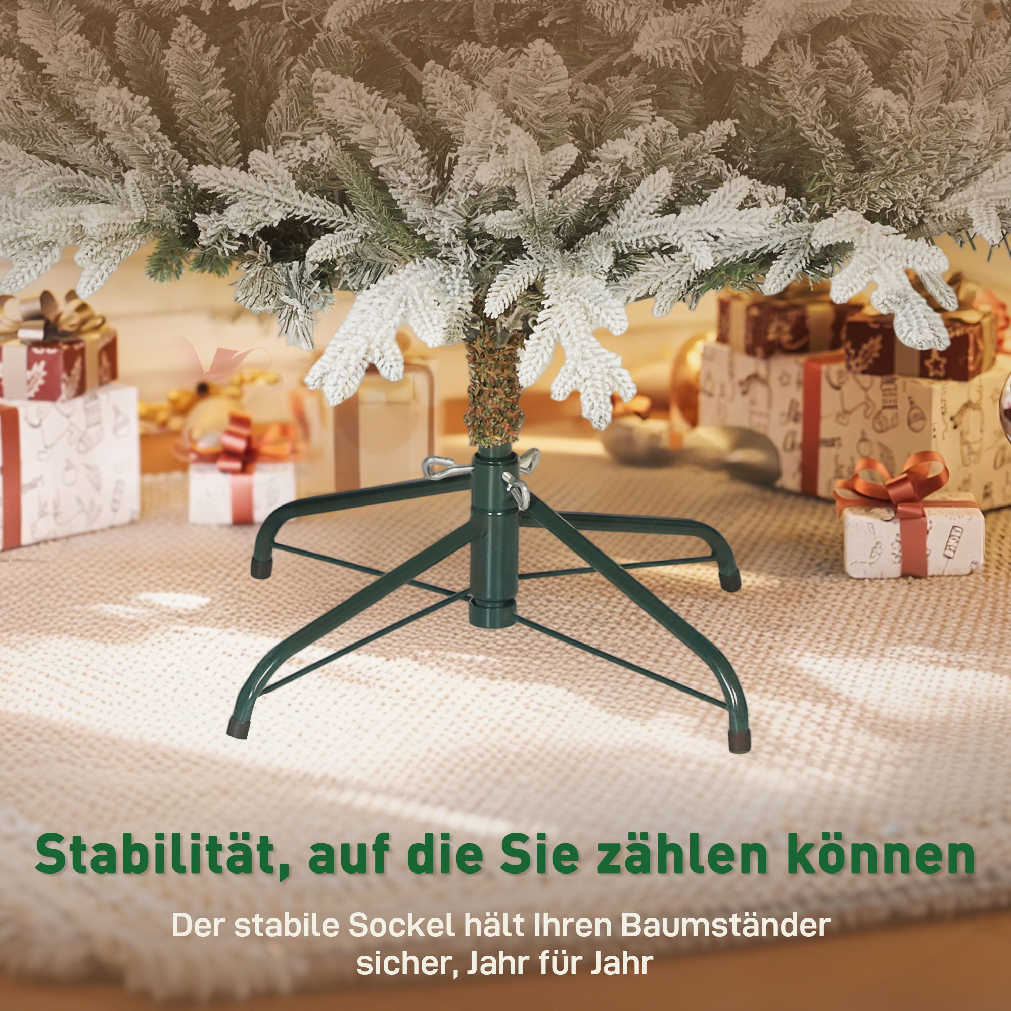 Künstlicher Weihnachtsbaum 180 cm künstlich Tannenbaum mit Schnee, 1976 Spitzen für drinnen