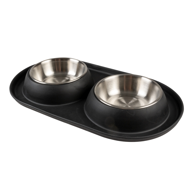 Duvoplus Dinner-Set Gummi - schwarz - 2 x 220ml Duvoplus Dinner-Set Gummi - schwarz - 2 x 420ml
