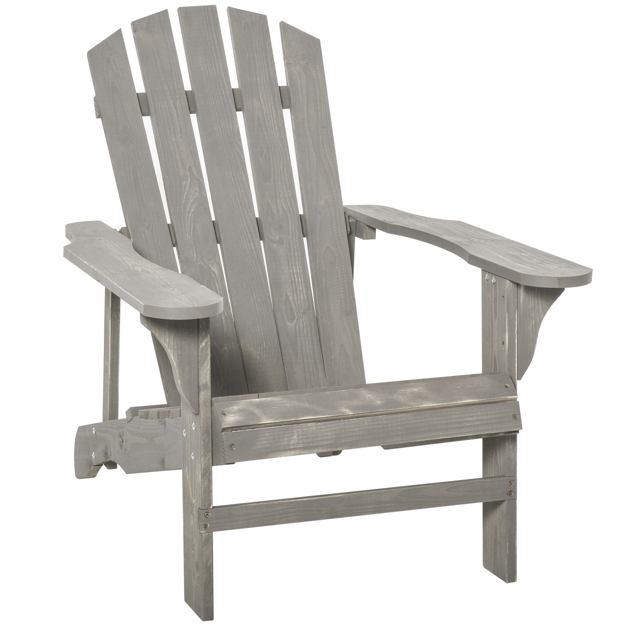 Adirondack Stuhl wetterfest Adirondack Chair aus Holz Outdoor Gartenstuhl mit Hoher Rückenlehne Armlehnen