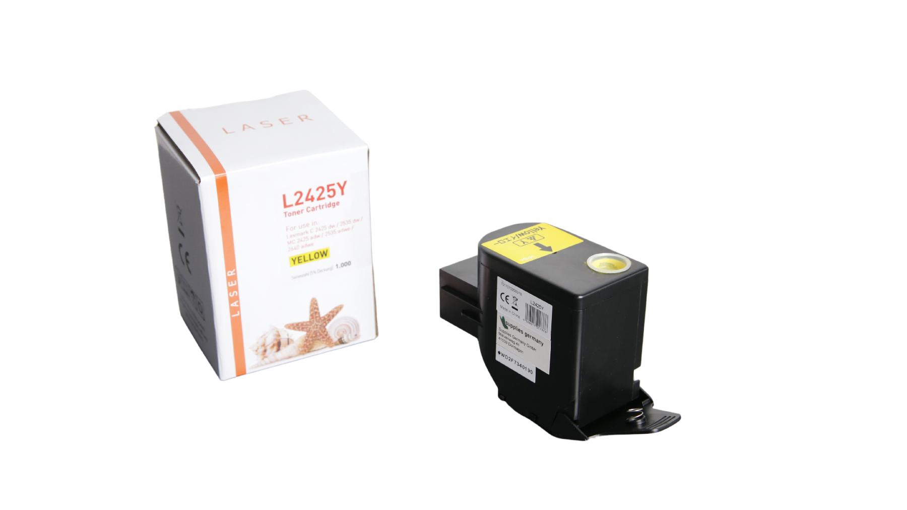 C2425Y alternativ Toner yellow für Lexmark / C2320Y0 / 1.000 Seiten