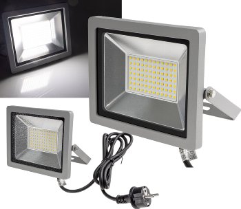 LED-Fluter SlimLine "CTF-SLT 30" silber, 30W, 2960lm, 4000K, neutralweiß, IP44