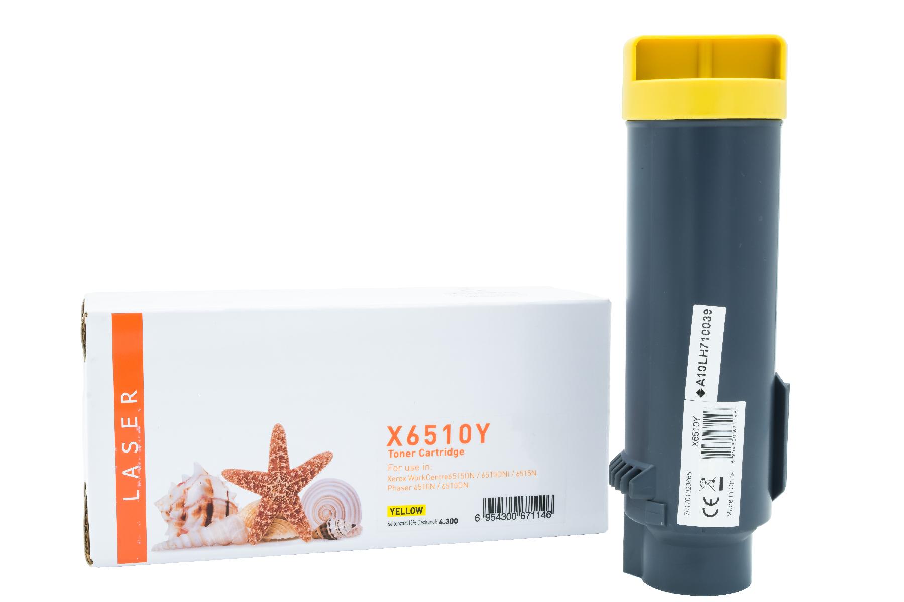 PHASER6510YHC alternativ Toner gelb für Xerox / 106R03692 / 4.300 Seiten