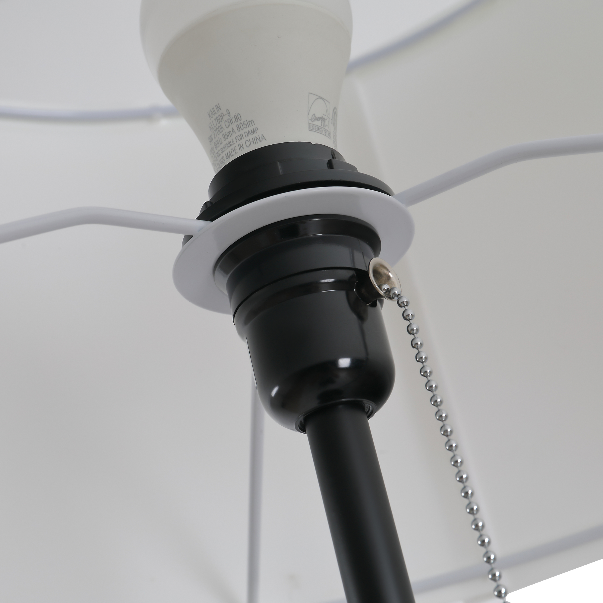 Stehlampe Stehleuchte Standleuchte E27, Stahl+Polyester, 37x37x152cm (Schwarz+Weiß)