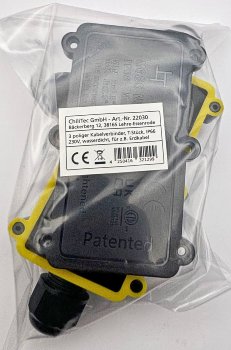 Kabelverbinderbox, 3 Anschlüsse,450V/24V, IP68, Ø 6-11mm für Erdkabel, wasserdicht