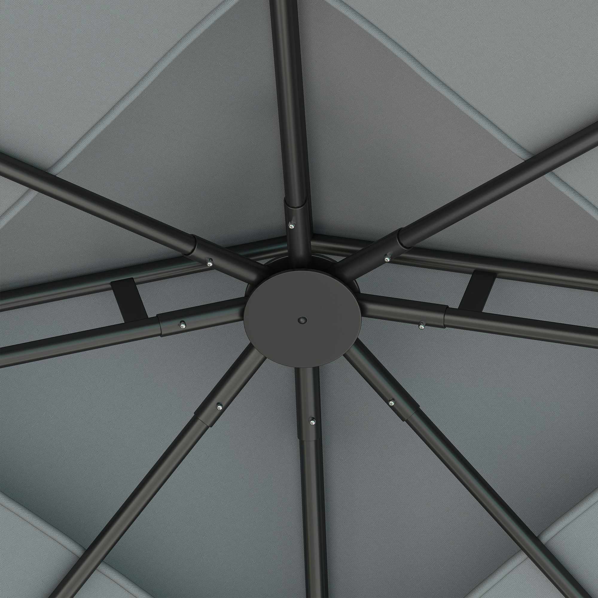 Pavillon mit Doppeldach, 3x3 m Wasserabweisend Stabil Winterfest Gartenpavillon aus Metall Dunkelgrau