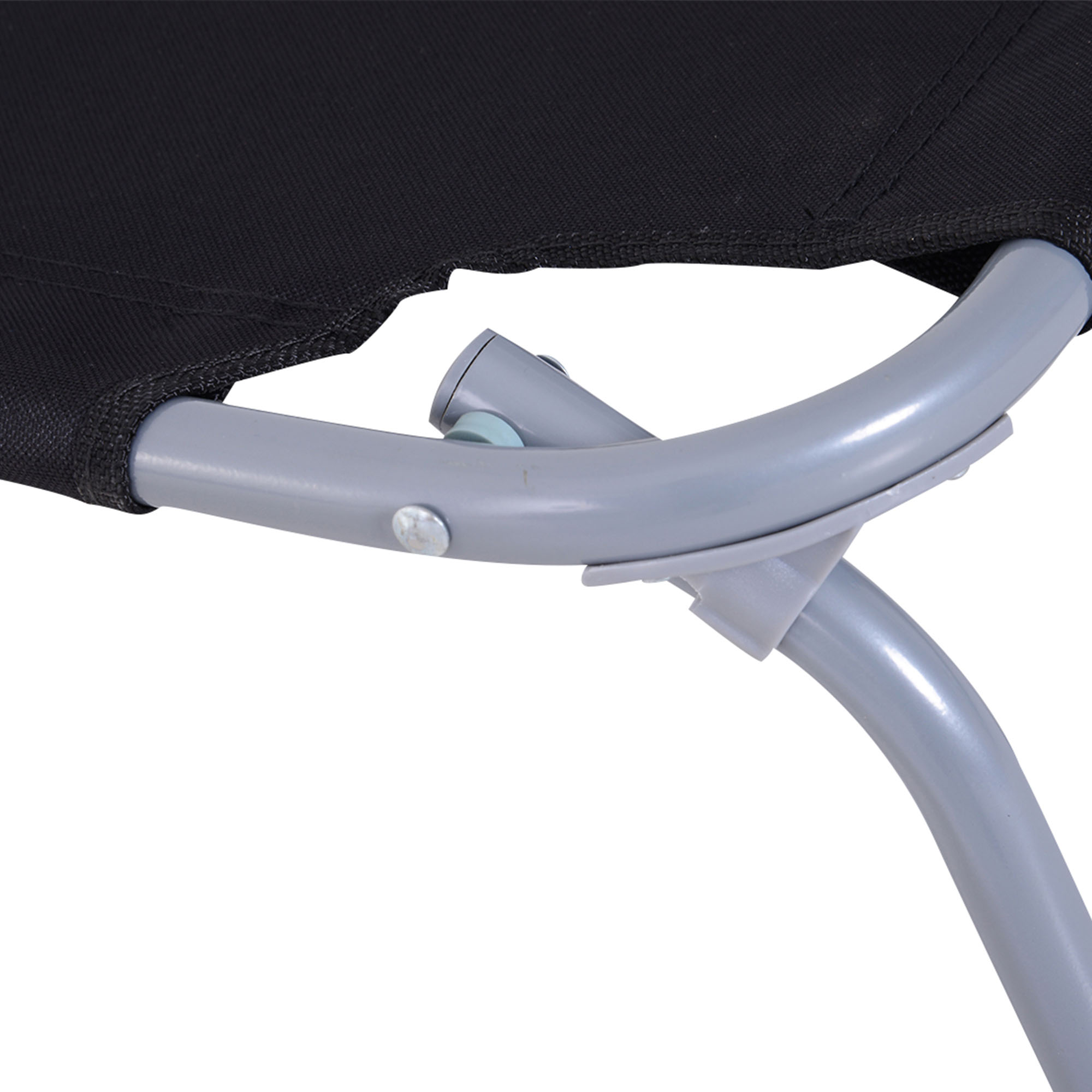 Sonnenliege, klappbar, verstellbare Rückenlehne, rostfreier Metallrahmen, 187 x 55 x 24, Schwraz