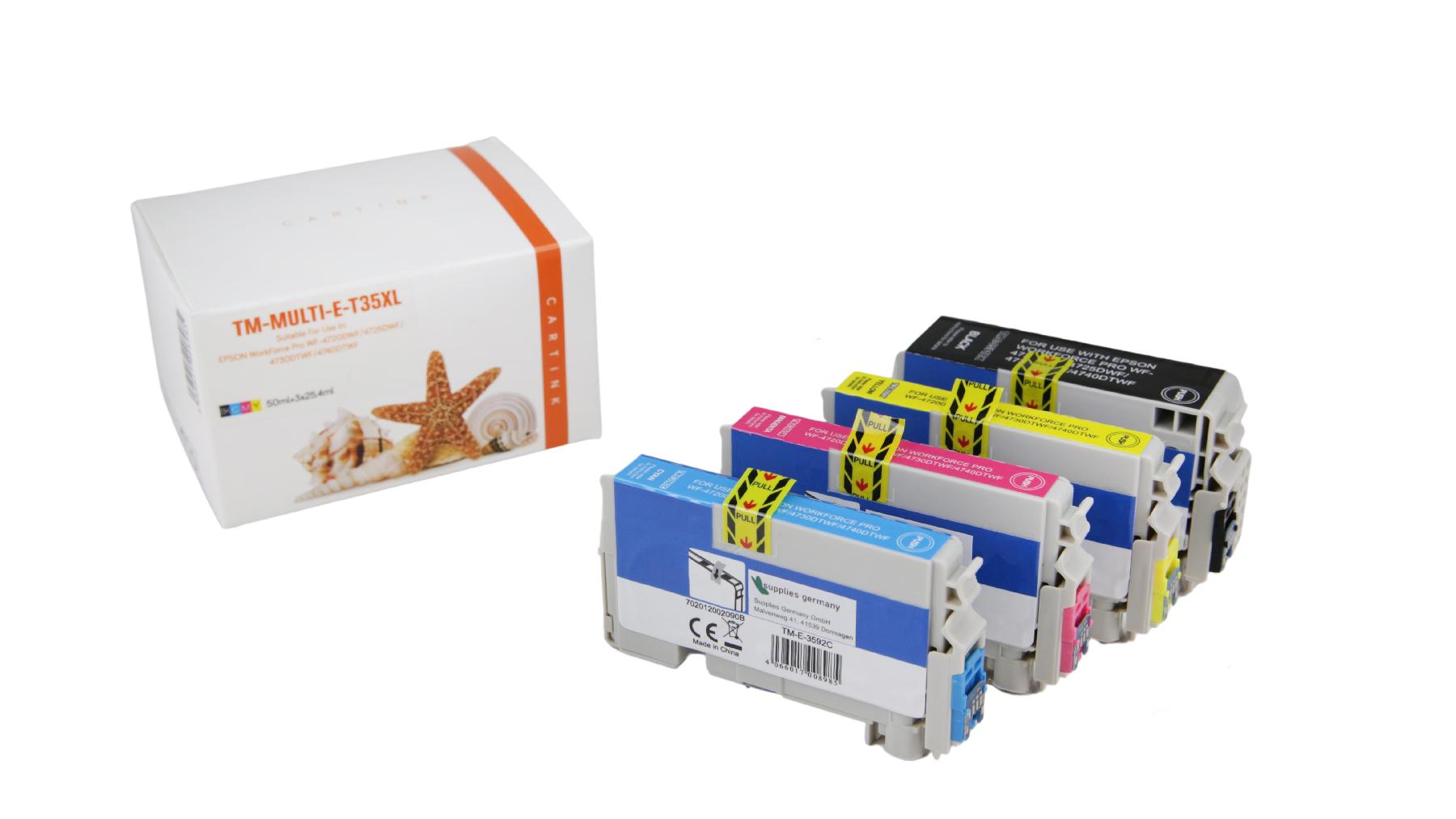 Multipack T35XL alternativ Tinte für Epson / C13T35964010 /BK41,2ml/CMY20,3ml