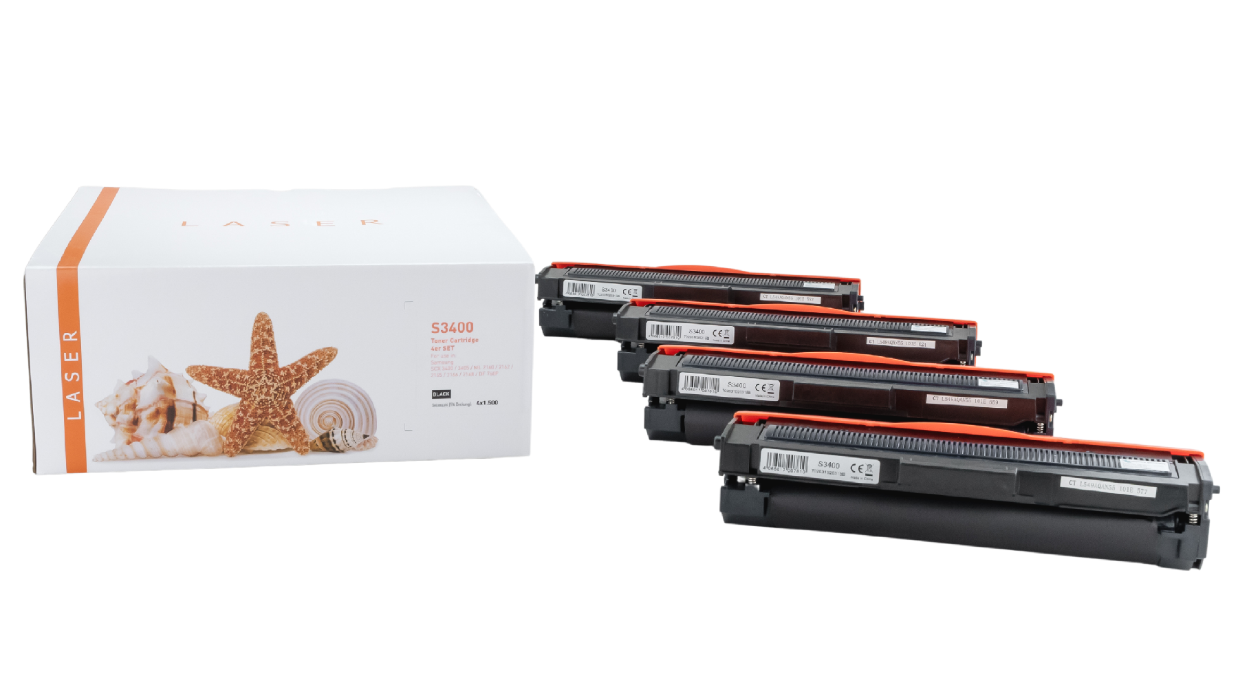 4er Set SCX3400 alternativ Toner black für Samsung / MLTD101S / 4x1.500 Seiten
