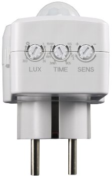 Zwischenstecker mit Bewegungsmelder, 120°, 9m Reichweite , 230V/1200W, weiß