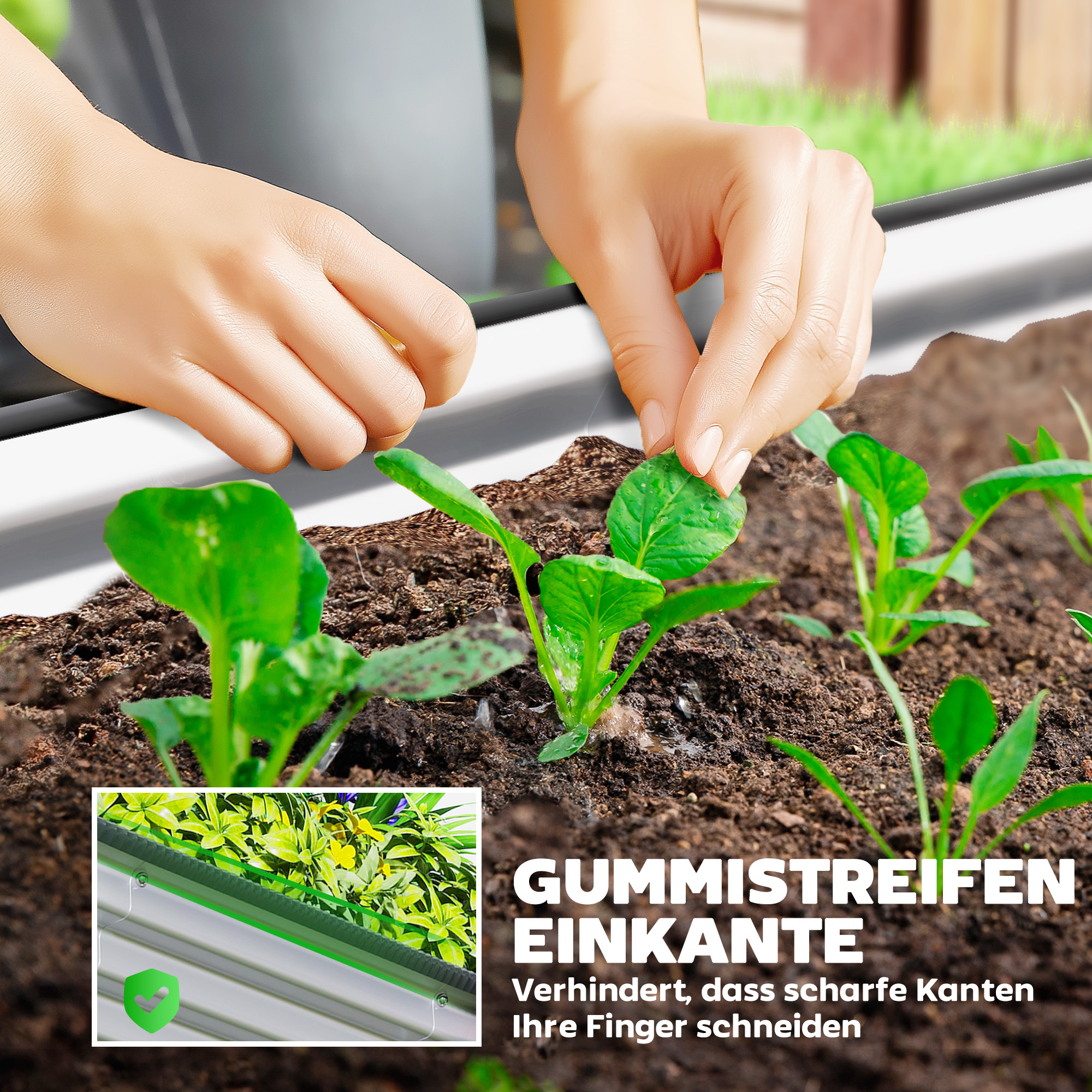 Hochbeet Metall 2er Set 135 x 90 x 30cm Oval Hochbeete mit Gummistreifen