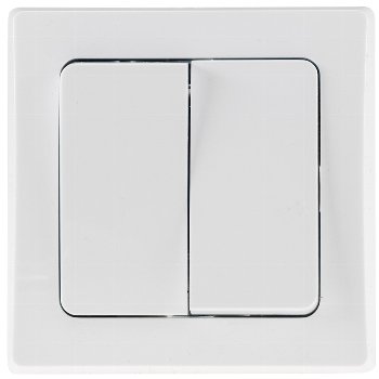 DELPHI Serien-Schalter 2-fach, 250V~/ 10A, inkl. Rahmen, UP, weiß
