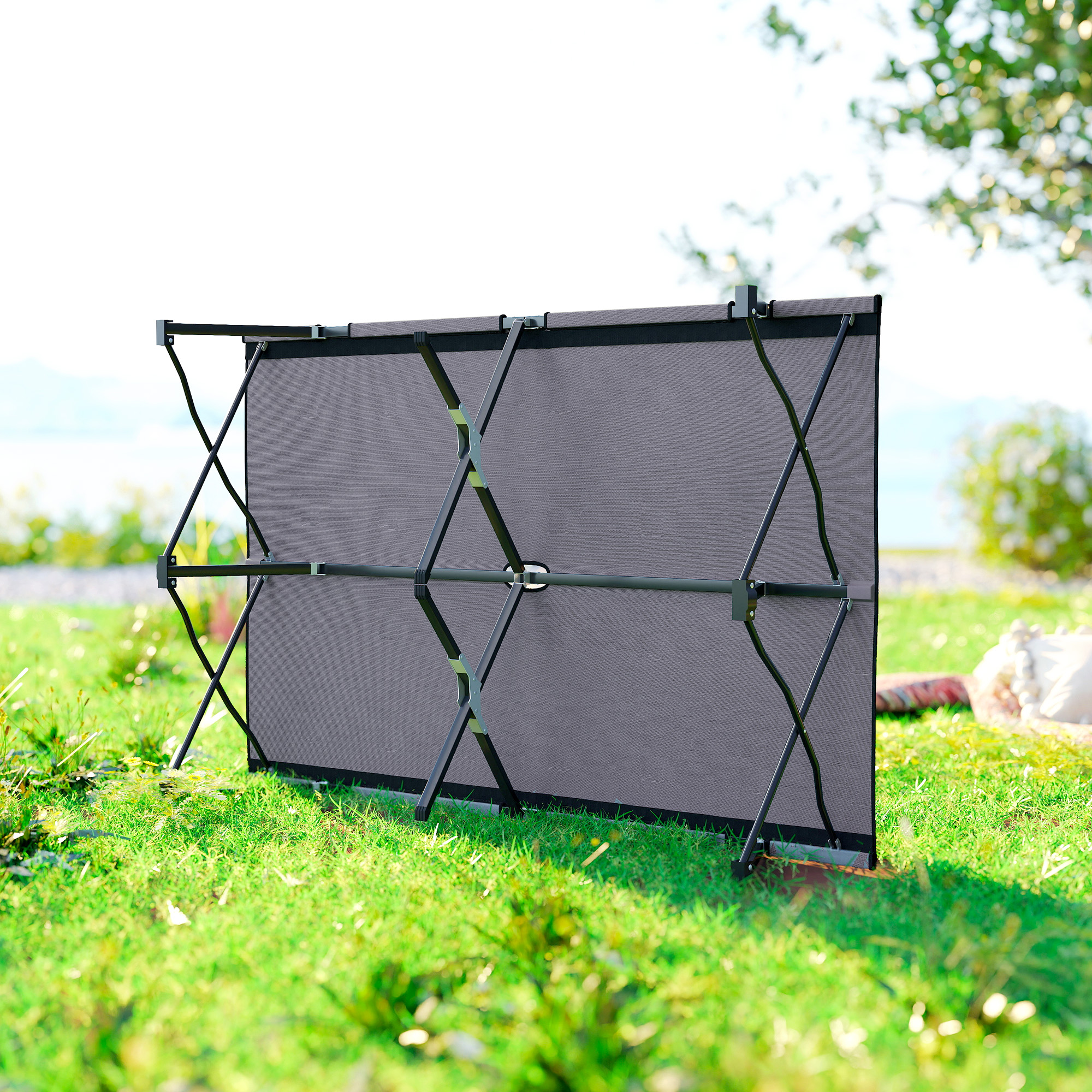 Campingliege, Campingbett für bis zu 2 Personen, 193L x 125B x 40H cm, Grau